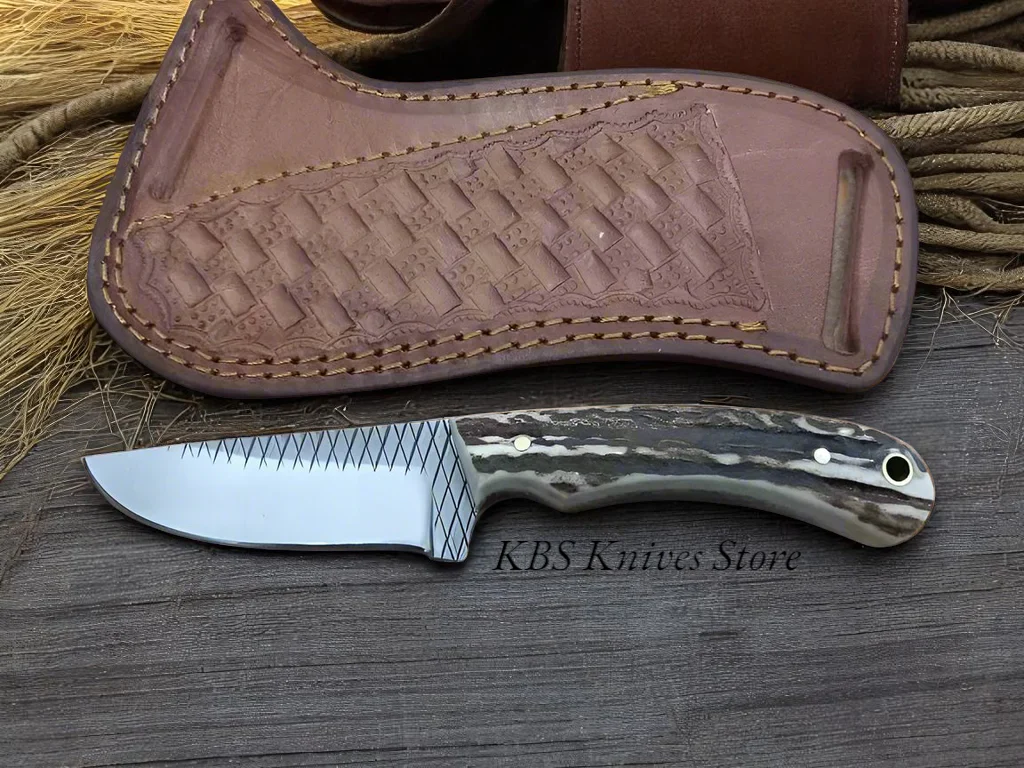 Ridge Rider – Antler Handle Cross Draw Sheath Knife for Sale - Image 3