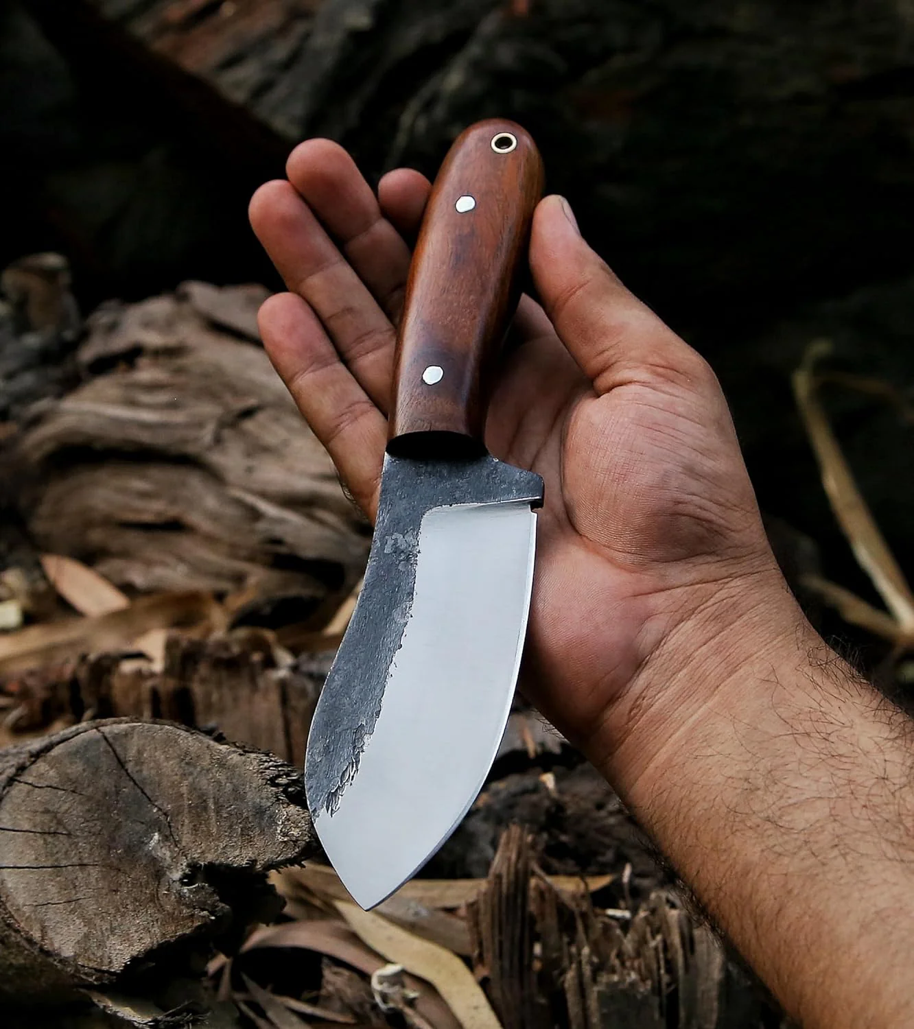 RidgeHunter High-Carbon Steel Survival Knife – 9-Inch Tactical Blade with Rosewood Handle - Image 2