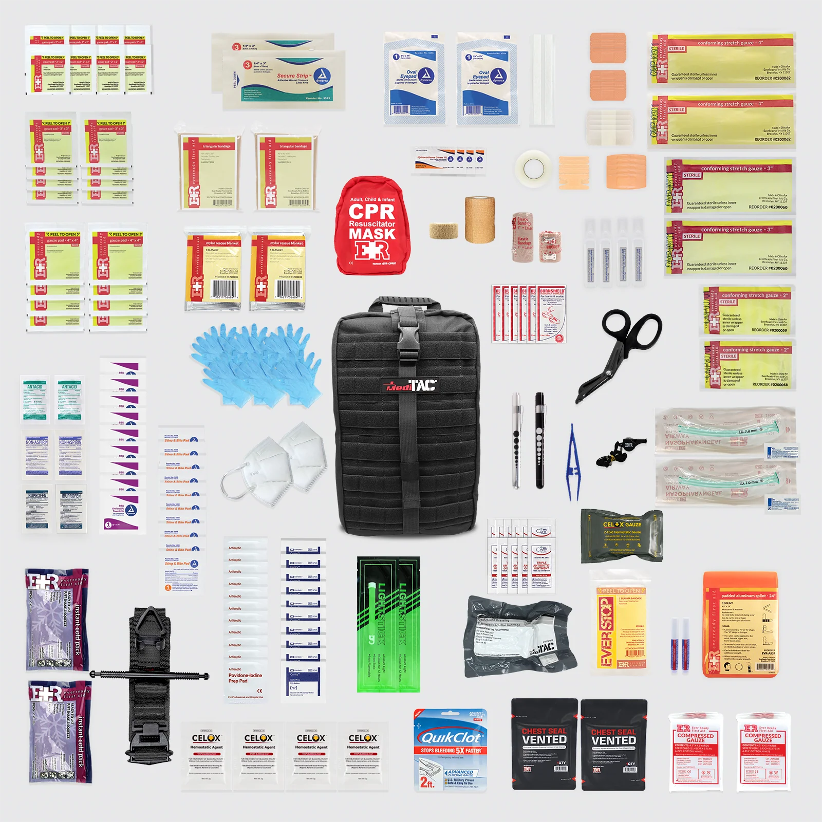 Rip-Away Fully Stocked Tactical Trauma Kit - Chest Seals, Tourniquet, & Bleeding Control - Image 2