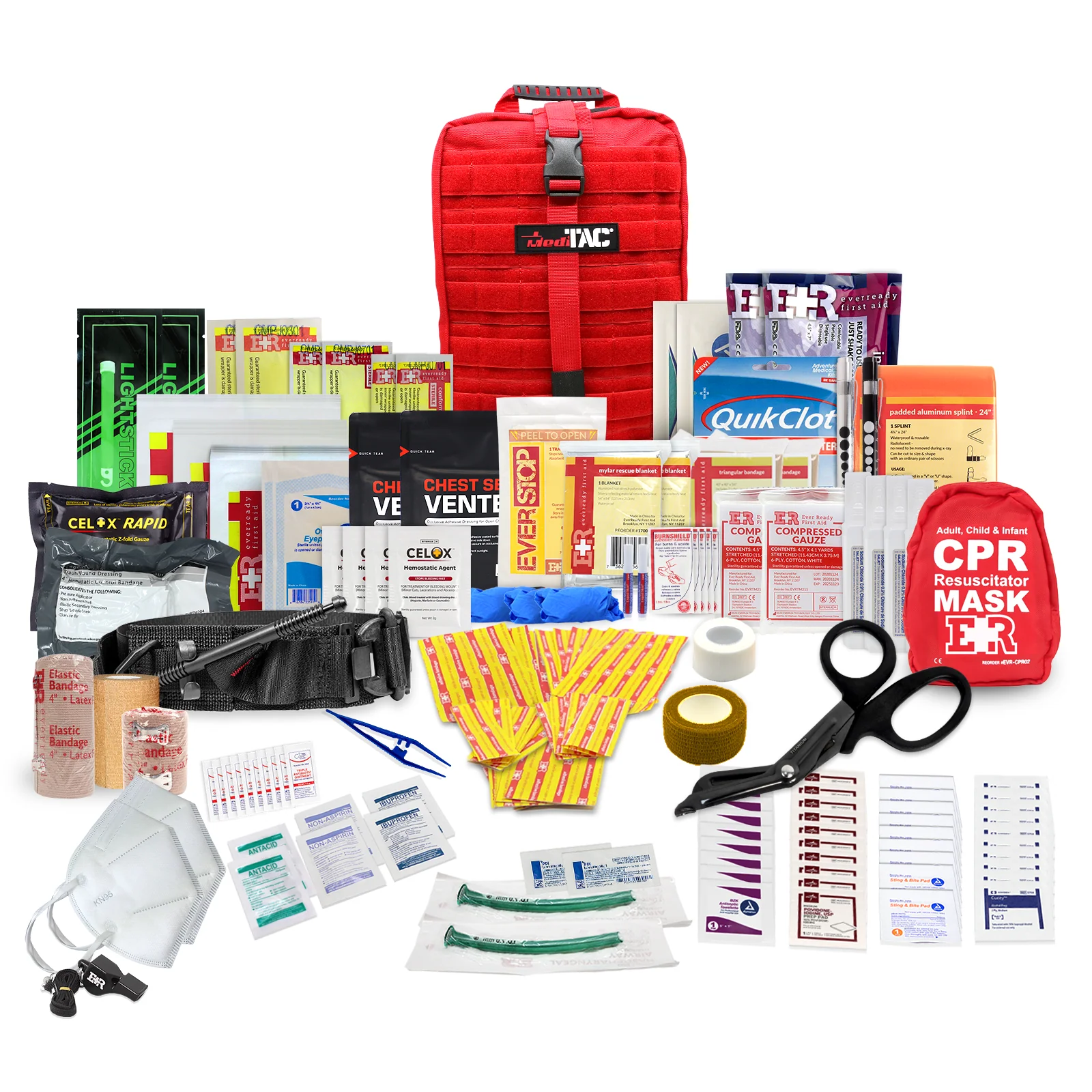 Rip-Away Fully Stocked Tactical Trauma Kit - Chest Seals, Tourniquet, & Bleeding Control - Image 3
