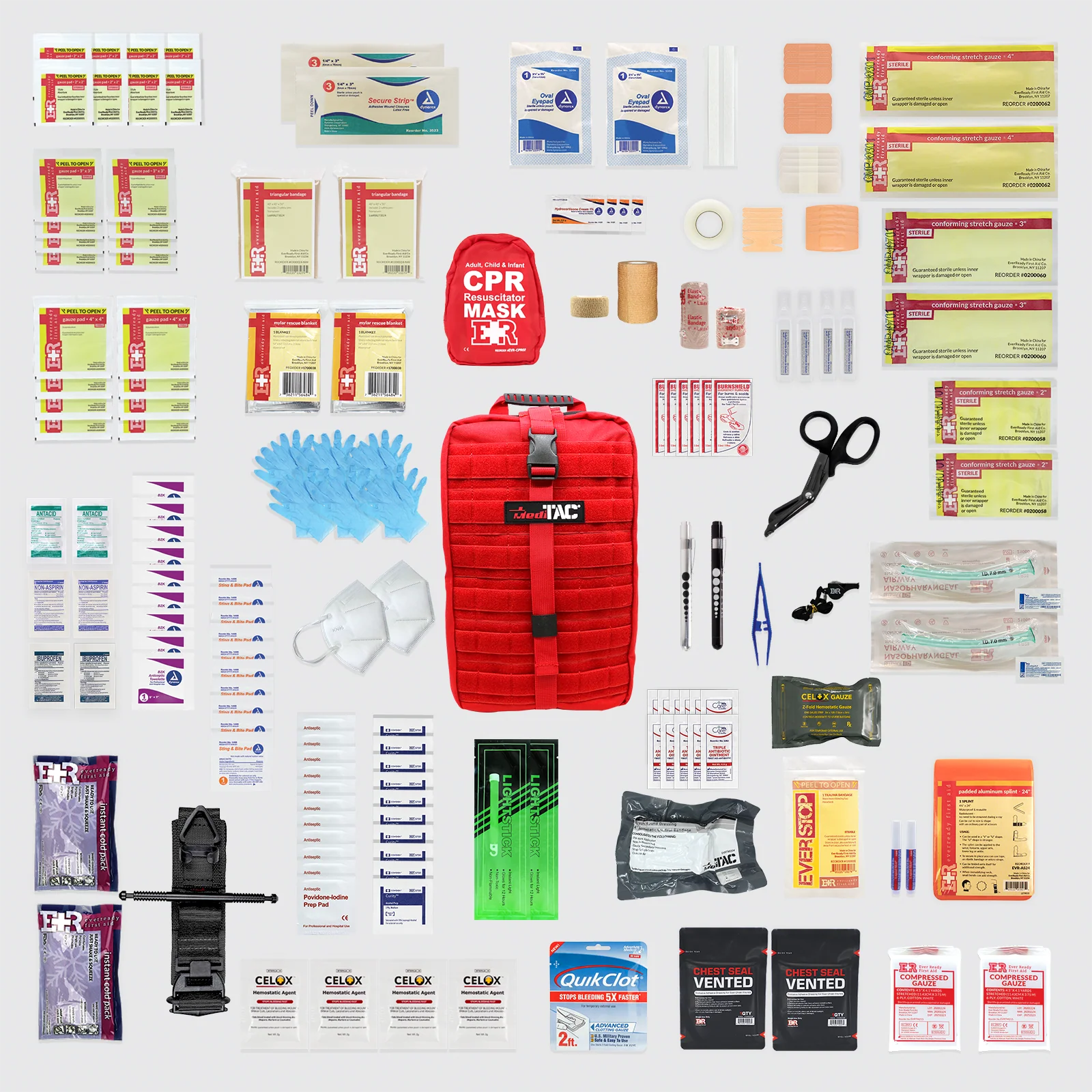 Rip-Away Fully Stocked Tactical Trauma Kit - Chest Seals, Tourniquet, & Bleeding Control - Image 4