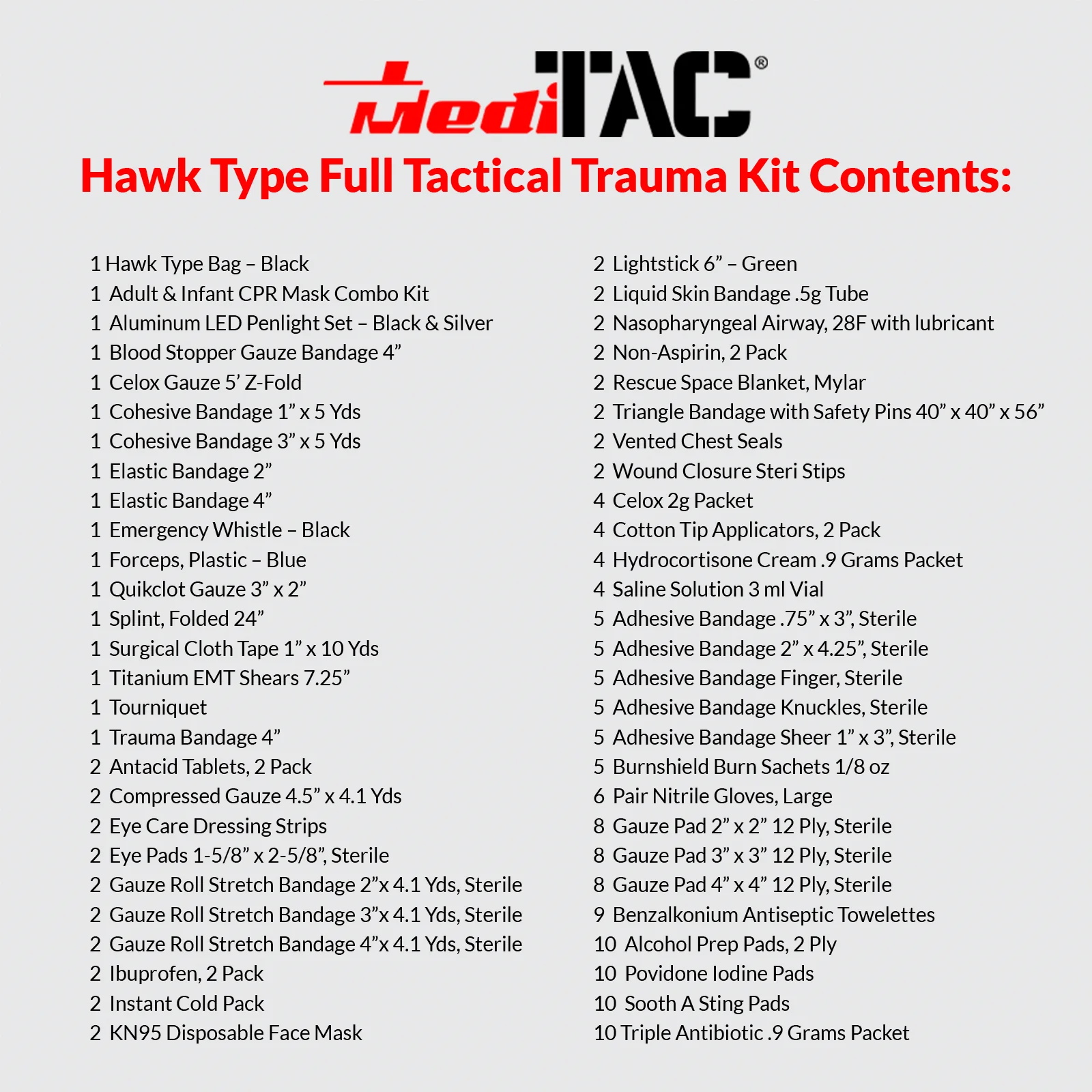 Rip-Away Fully Stocked Tactical Trauma Kit - Chest Seals, Tourniquet, & Bleeding Control - Image 5