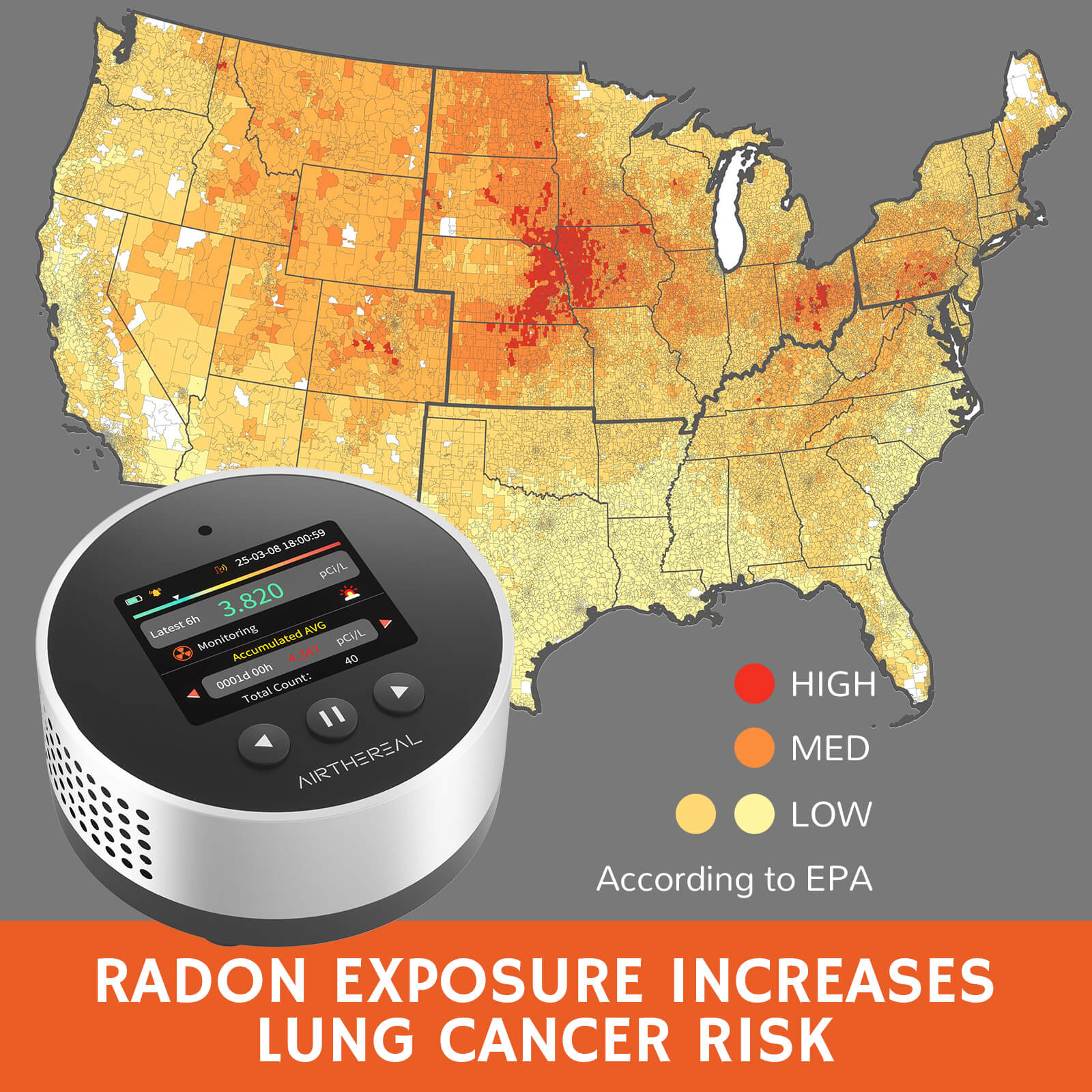 RM-65 Radon Detector for Home Basement - Image 2
