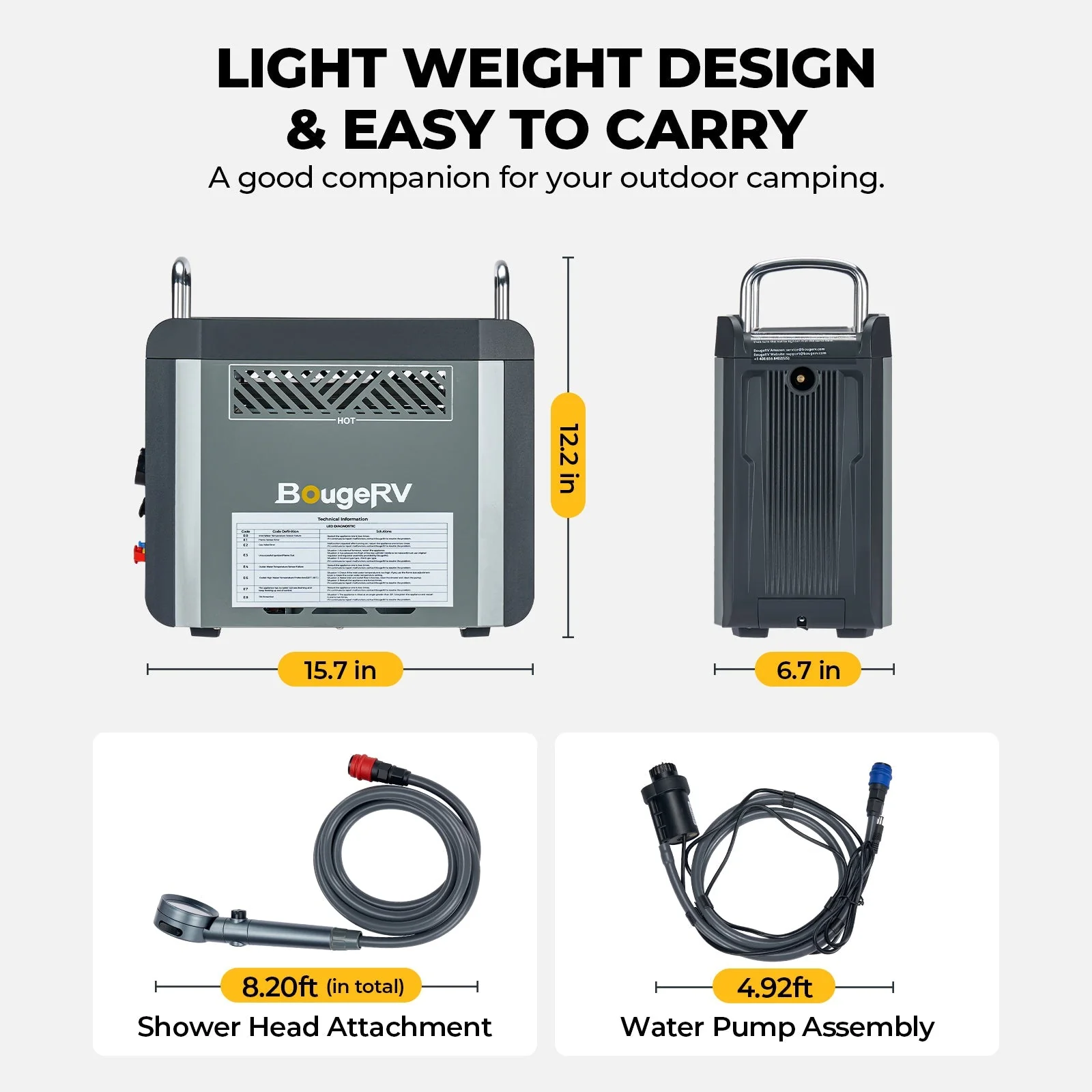 ROVER2000 Semi-Solid Portable Power Station with Propane Camping Water Heater (SC) - Image 10