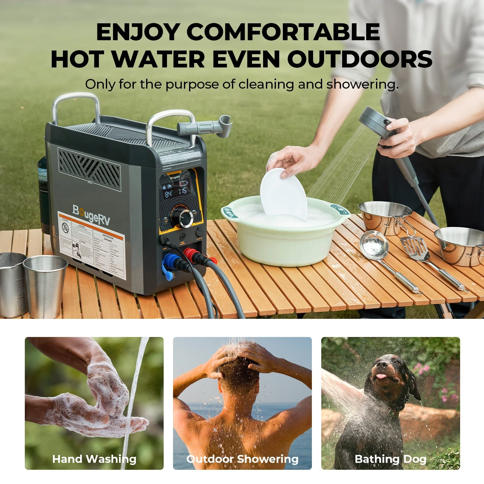 ROVER2000 Semi-Solid Portable Power Station with Propane Camping Water Heater (SC) - Image 5