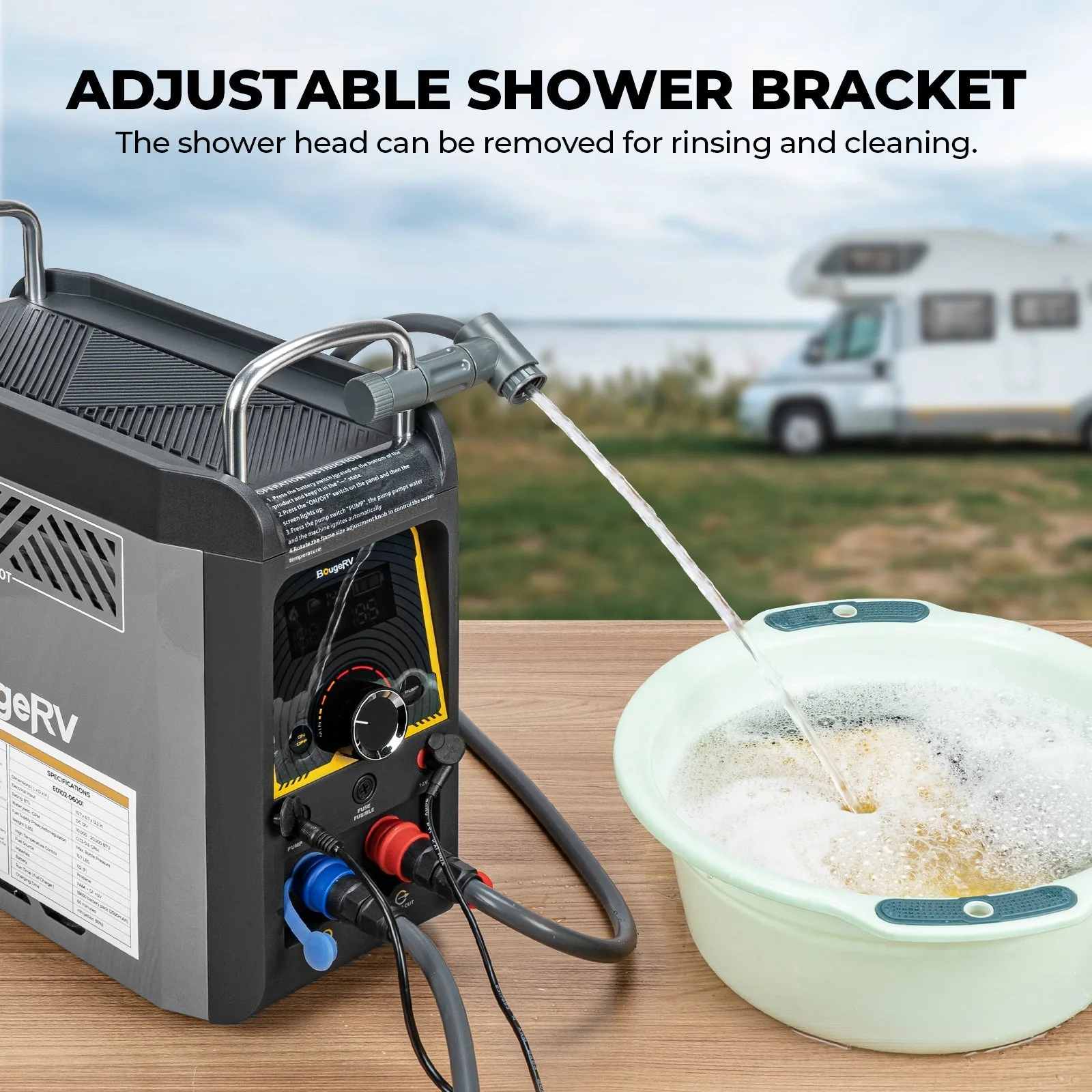 ROVER2000 Semi-Solid Portable Power Station with Propane Camping Water Heater (SC) - Image 9