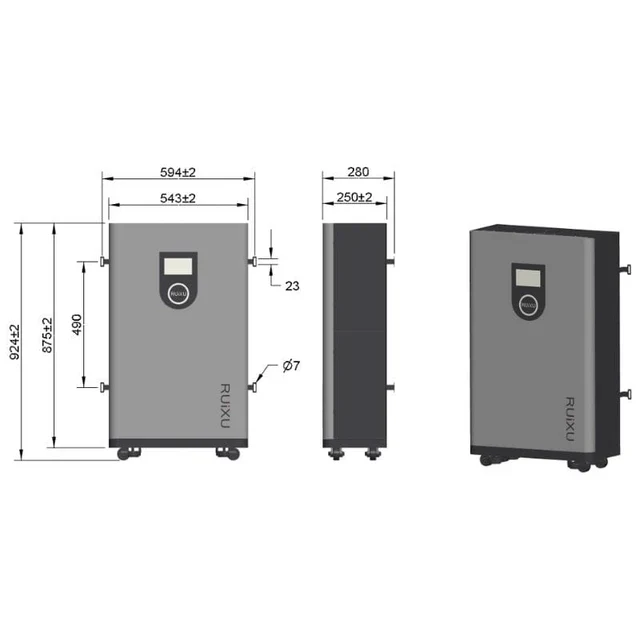 RUiXU Lithi2-16 Battery Energy Storage IP65 outdoor | Self-Heating | 51.2V / 314Ah / 16kWh Capacity - Image 4