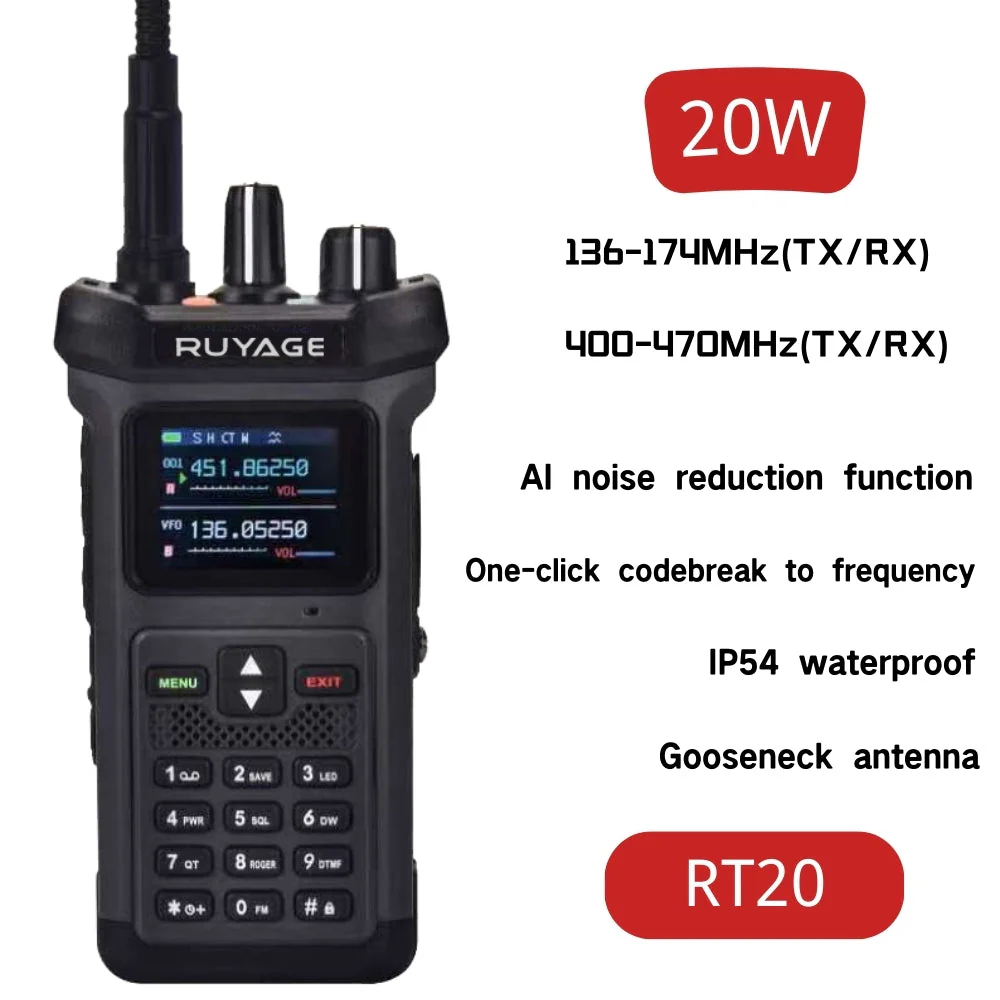 Ruyage Radio Analog Signal 20W Walkie-Talkie(RT20) - Image 2