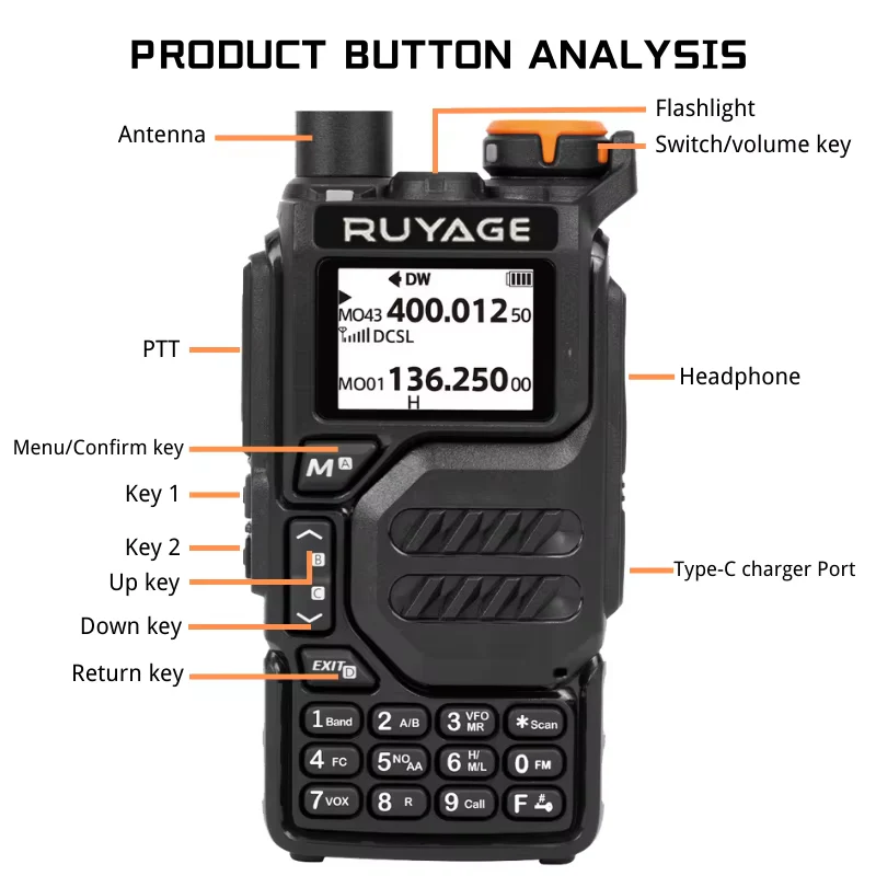 Ruyage Radio Analog Signal 5W Walkie-Talkie(UV3D) - Image 5