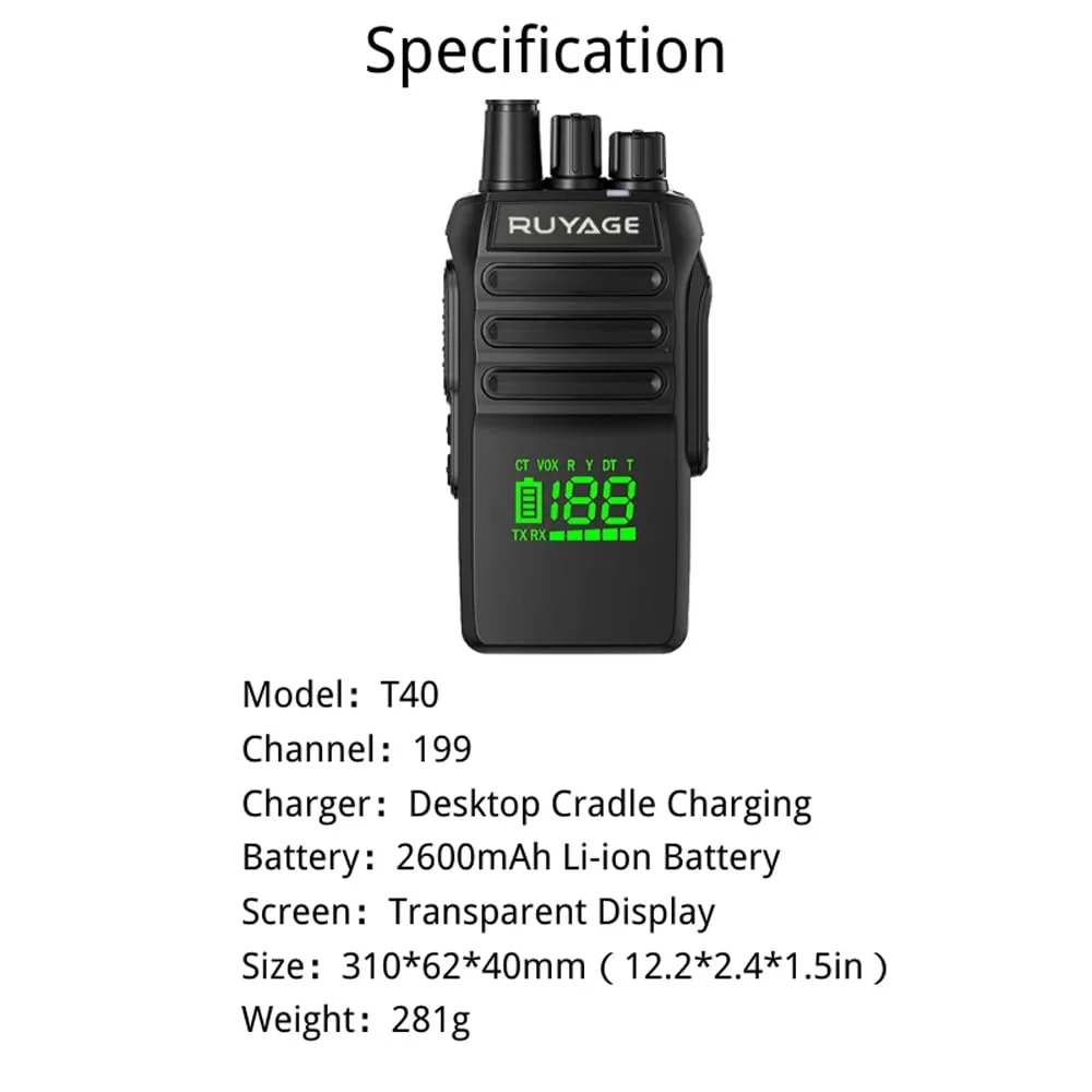 Ruyage Radio Waterproof Walkie-Talkie(T40) - Image 4