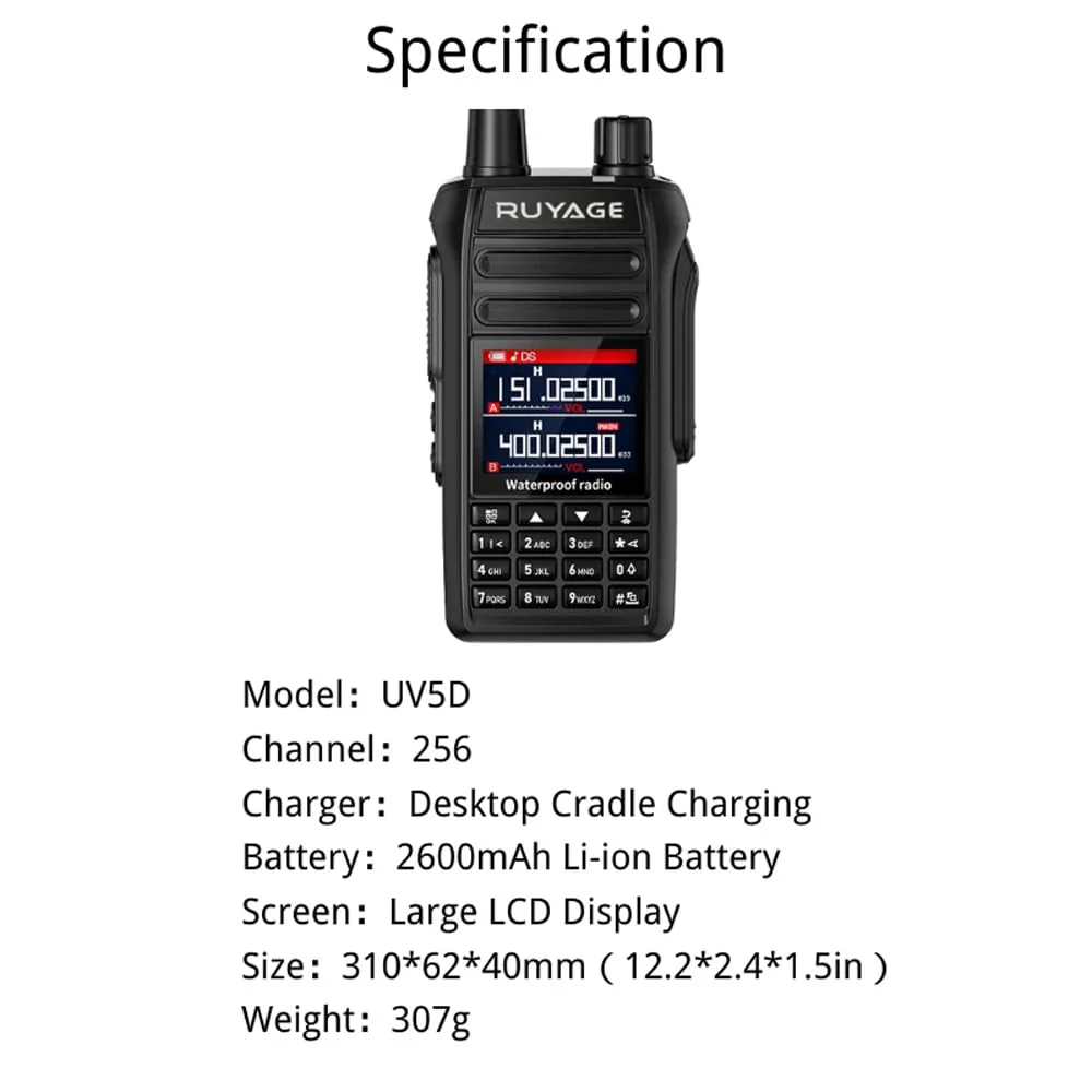 Ruyage Radio Waterproof Walkie-Talkie(UV5D) - Image 3