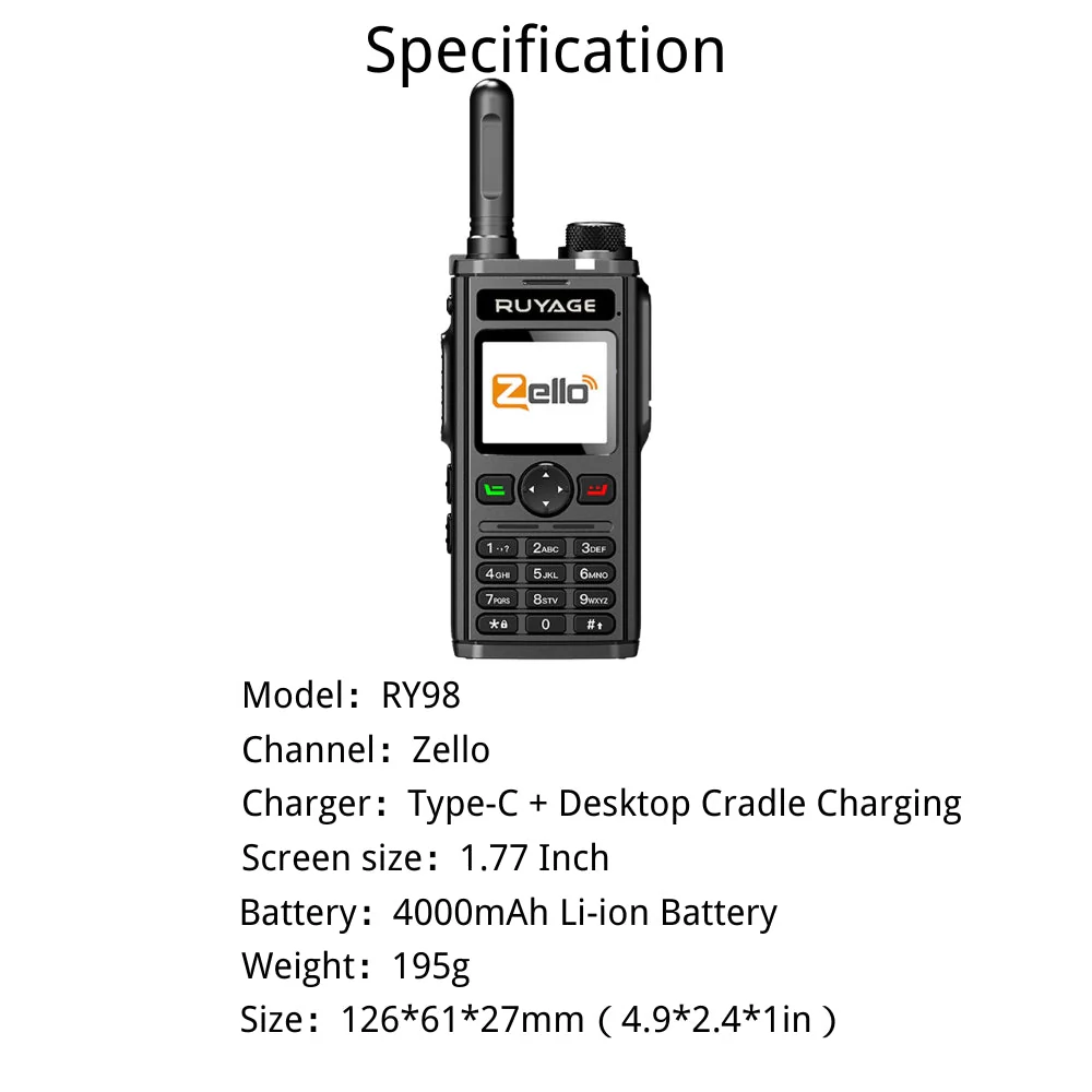 Ruyage Radio Zello Walkie-Talkie(RY98) - Image 4