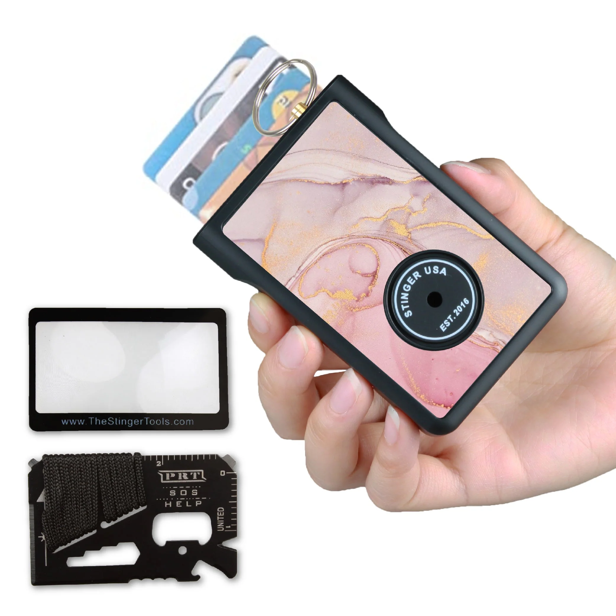 Safety Wallet With Personal Alarm Multi Functional Tool (Black Carbon Fiber) - Image 23
