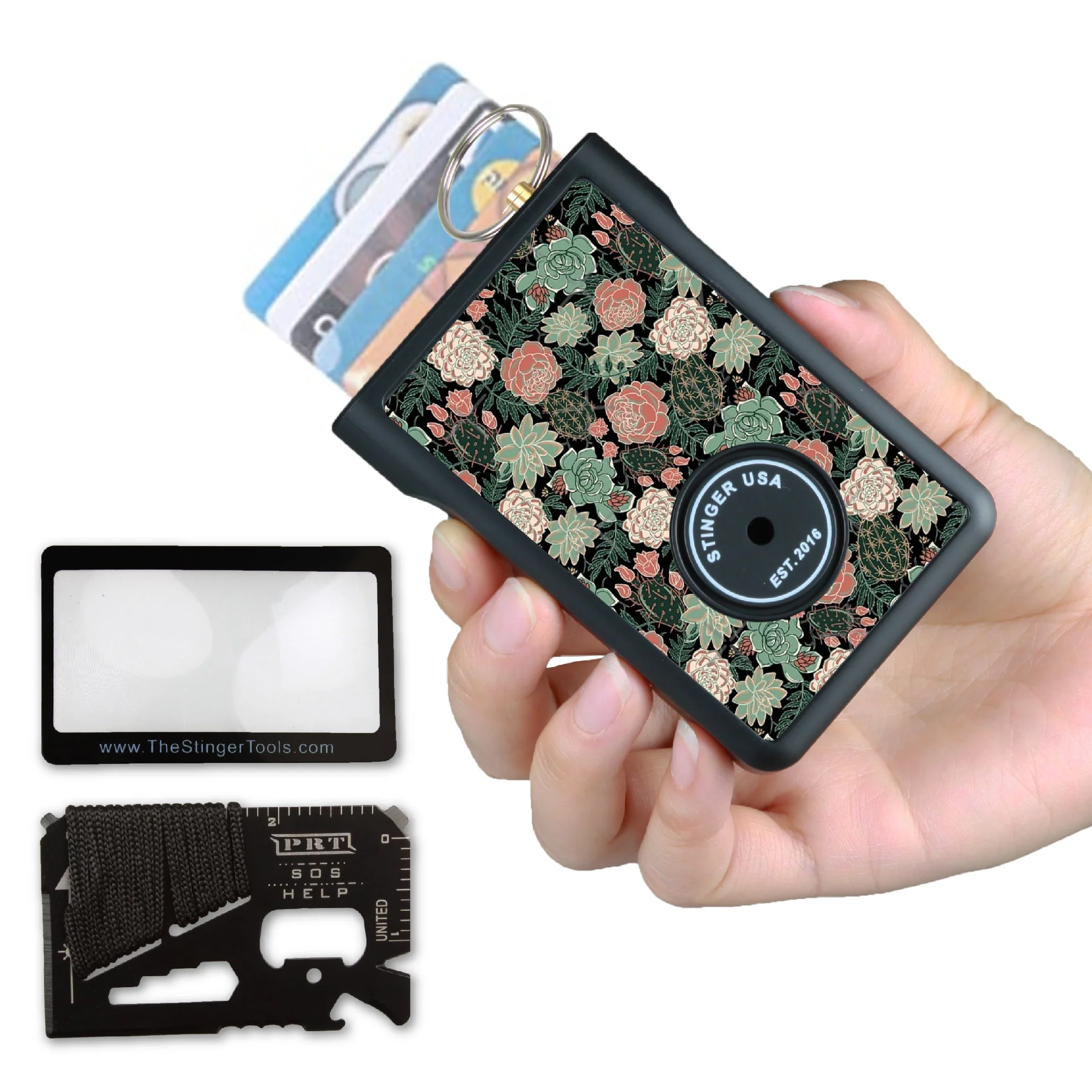 Safety Wallet With Personal Alarm Multi Functional Tool (Black Carbon Fiber) - Image 25