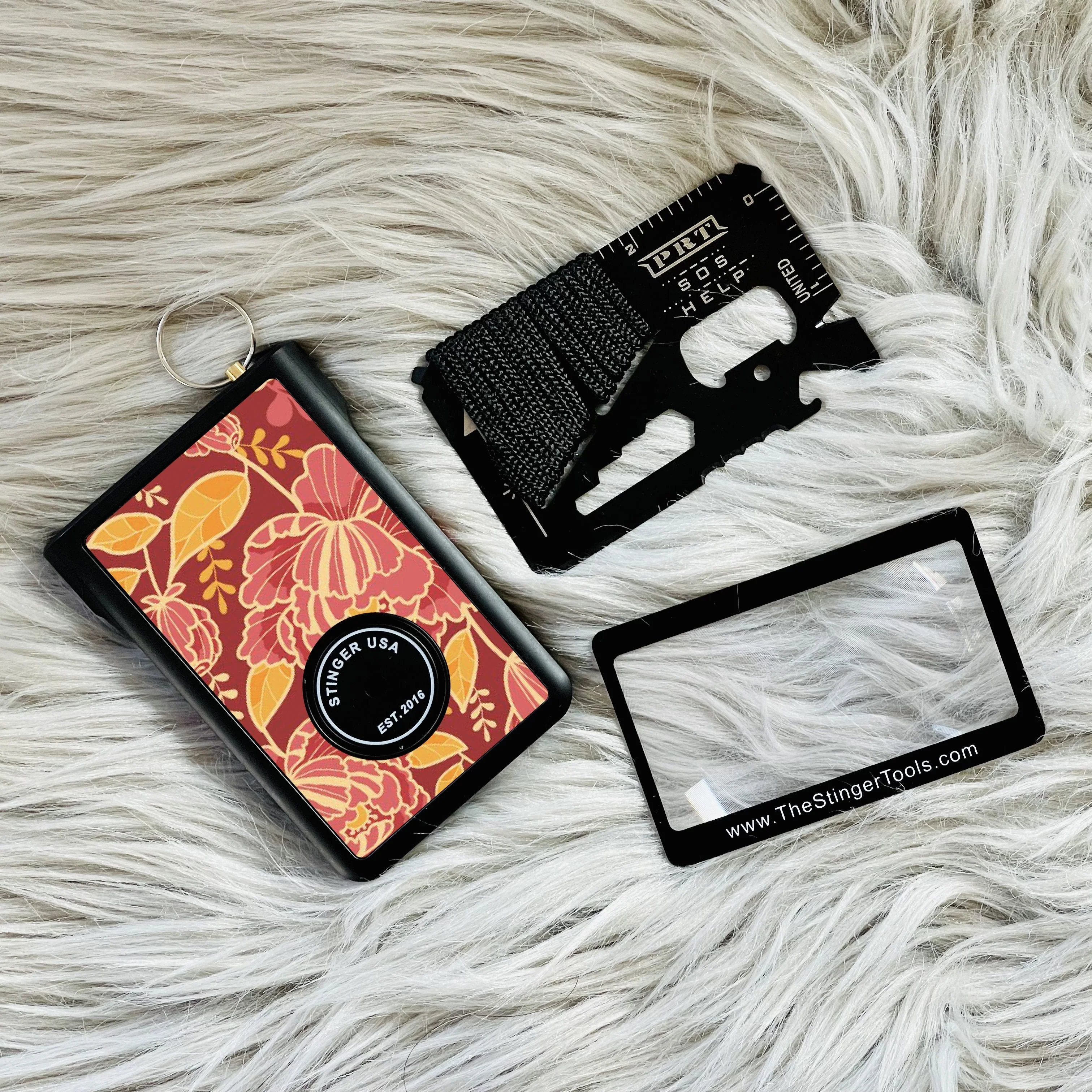 Safety Wallet With Personal Alarm Multi Functional Tool (Peony) - Image 2