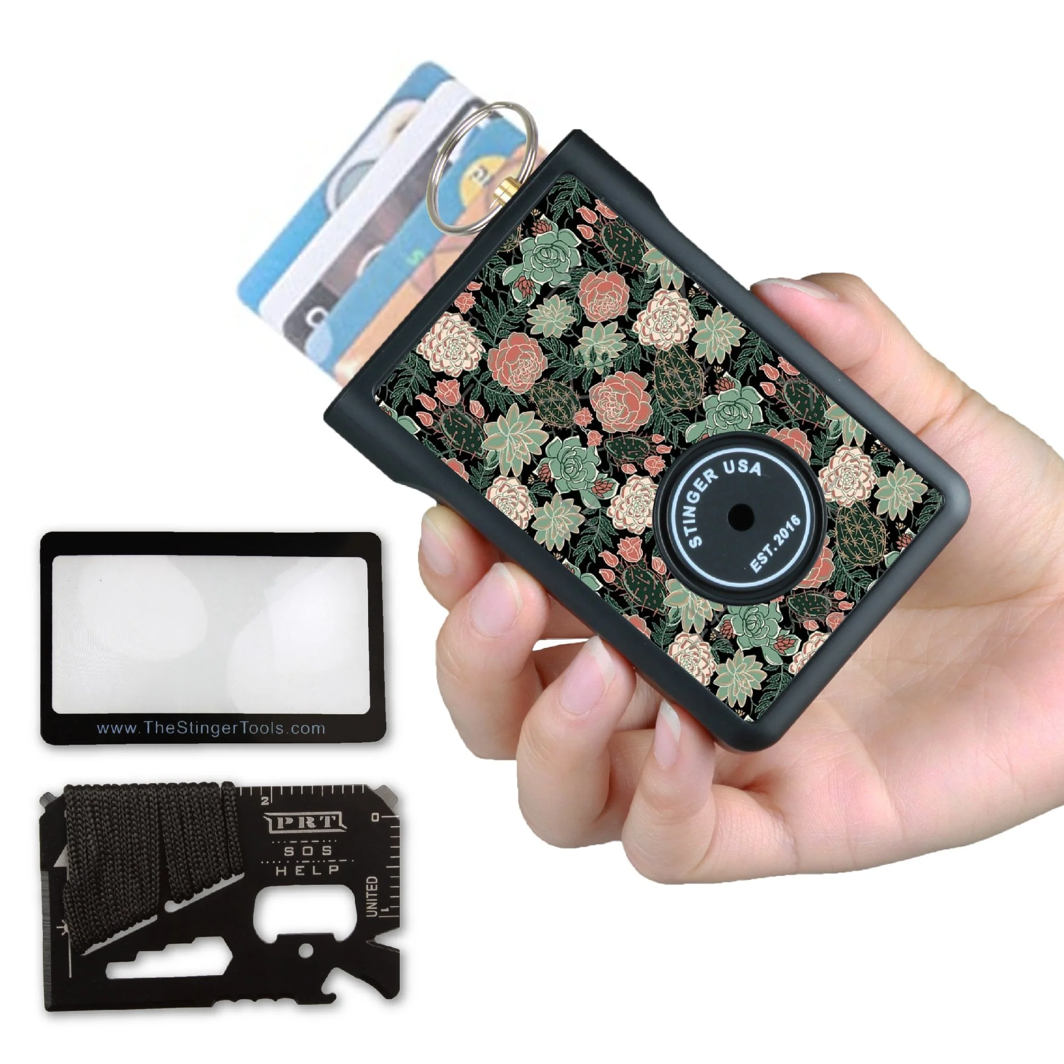 Safety Wallet With Personal Alarm Multi Functional Tool (Peony) - Image 5