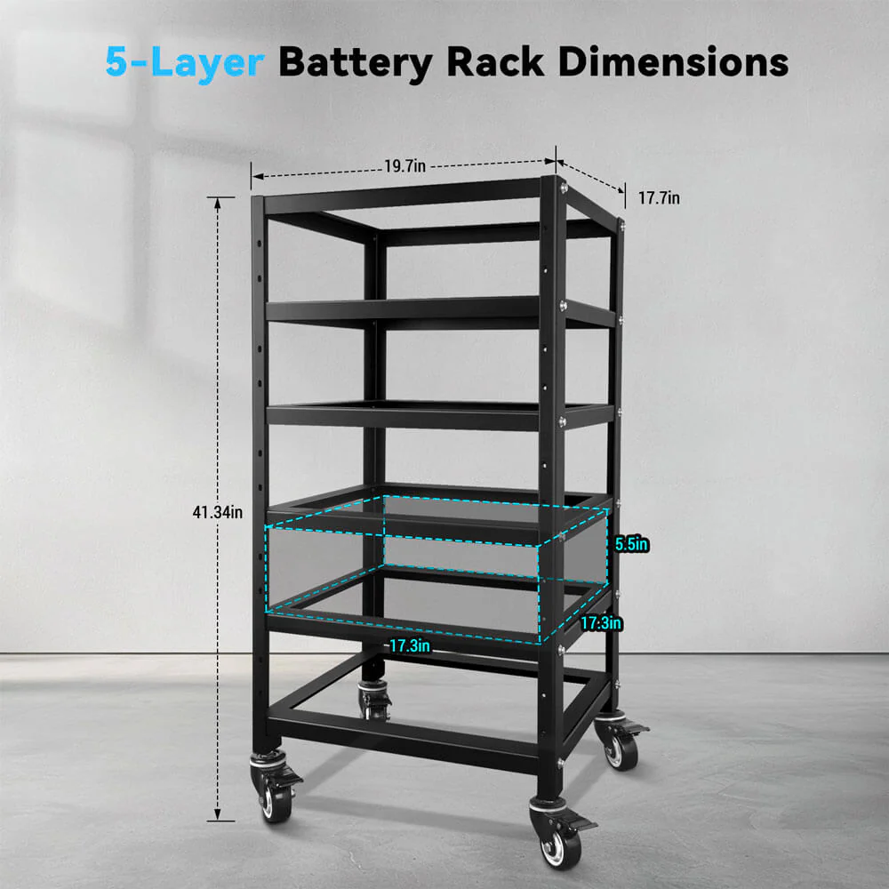 SunGoldPower 5-Layer Battery Rack for  3U Server Rack Battery - Image 3