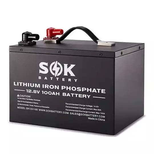 SOK Battery | 12V 100Ah LiFePO4 4D Battery Bluetooth & Built-in Heater Option - Image 2
