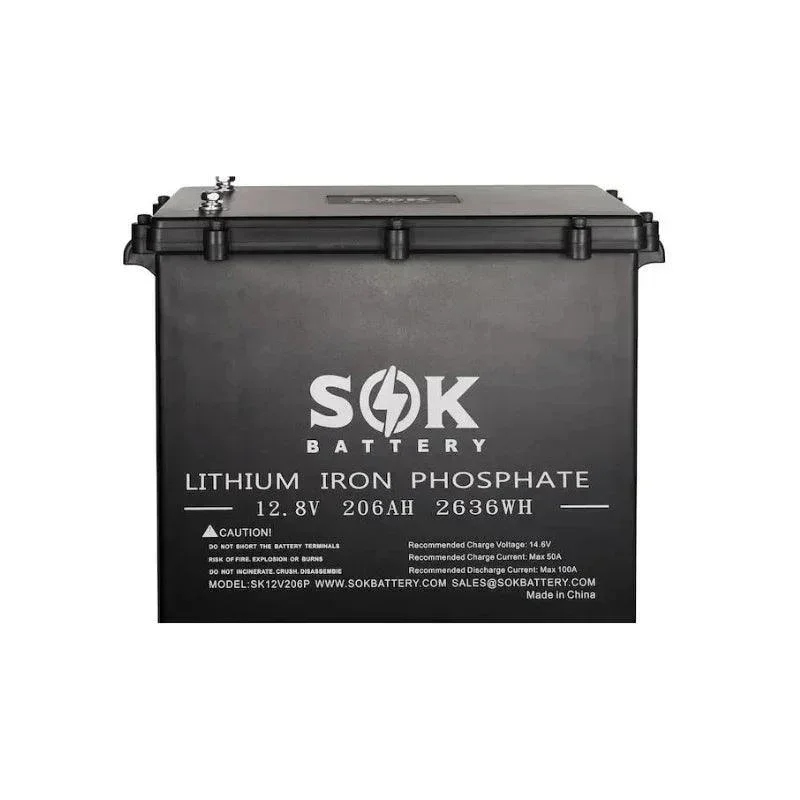 SOK Battery 12V [206Ah-H] 12V LiFePO4 Bluetooth & Optional Built-in heater | SK12V206H & SK12V206P - Image 2