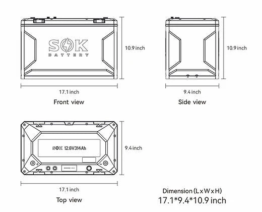 SOK Battery 12V 314Ah Lithium Battery, Built-in heater & Bluetooth, Victron CAN Comms | SOK Battery - Image 5