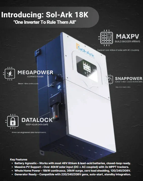 Sol-Ark 18K Hybrid Solar Inverter 18K-2P-N All in One - Image 4