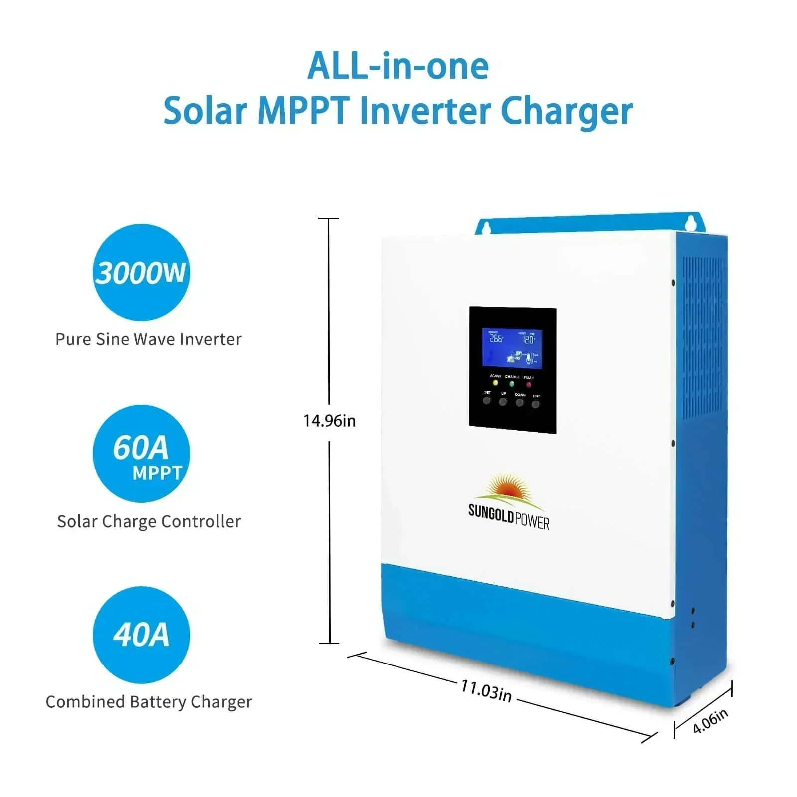 Sungold Power Solar Kit 3000W 24V Inverter 120V output Lithium Battery 800 Watt Solar Panel SGKT-3PRO - Image 2