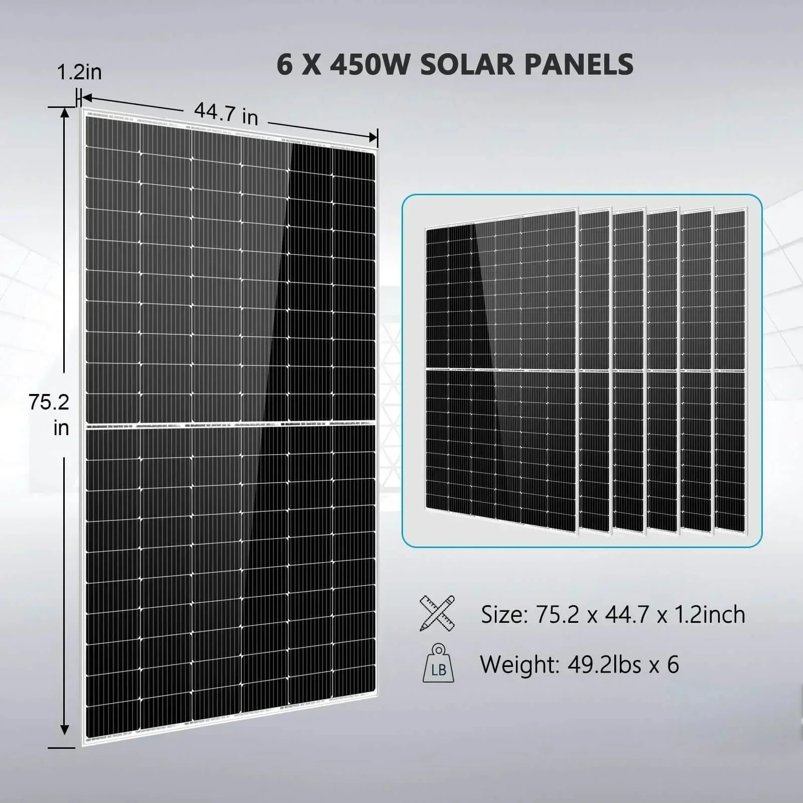 Solar Kit 5000W 48V 120V output 10.24KWH Lithium Battery 2700 Watt Solar Panel SGK-5PRO - Image 3