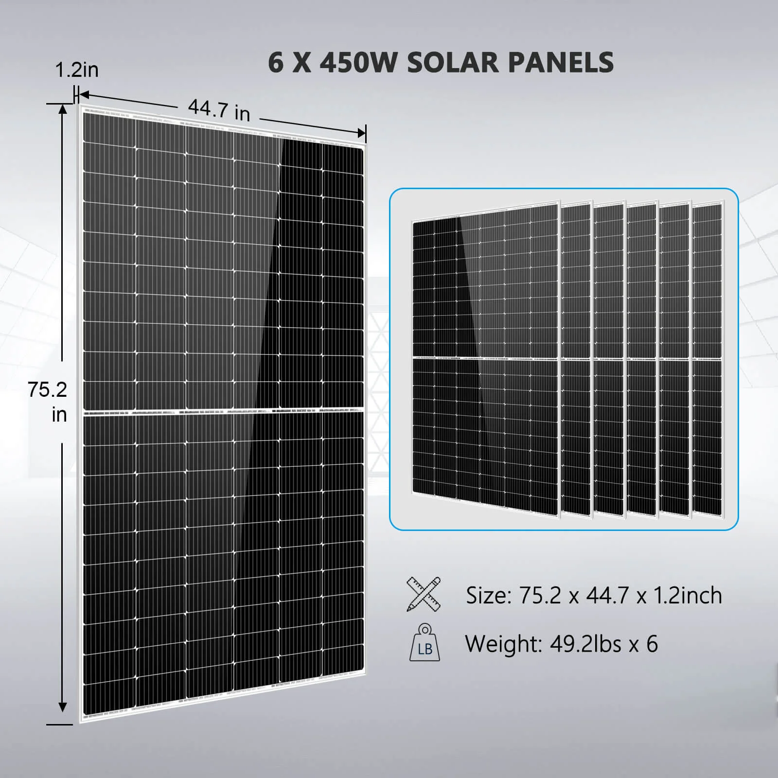 Solar Kit 5000W 48V 120V output 10.24KWH Lithium Battery 2700 Watt Solar Panel SGK-5PRO - Image 3
