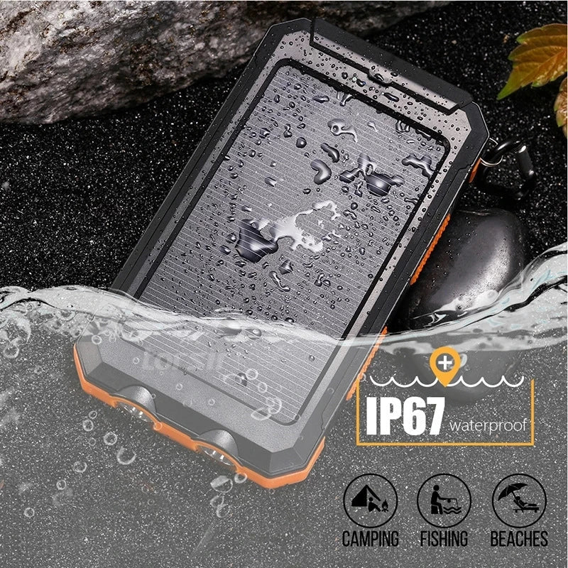 Solar Power Bank 80000mAh Portable Charger External Battery LED Light for Phones - Image 5