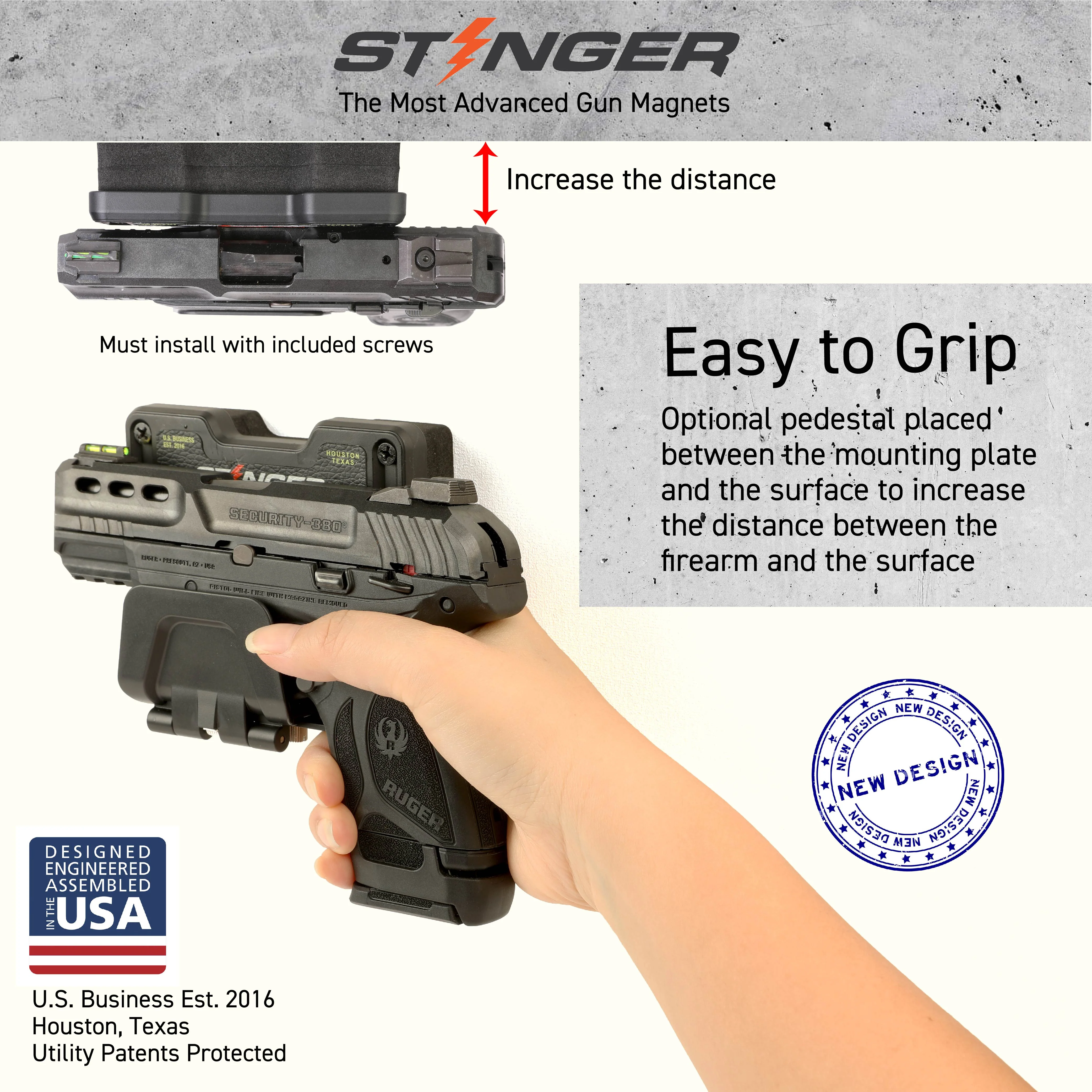Spacer Pad for Stinger M1 Magnetic Gun Mount (2pcs) - Image 3