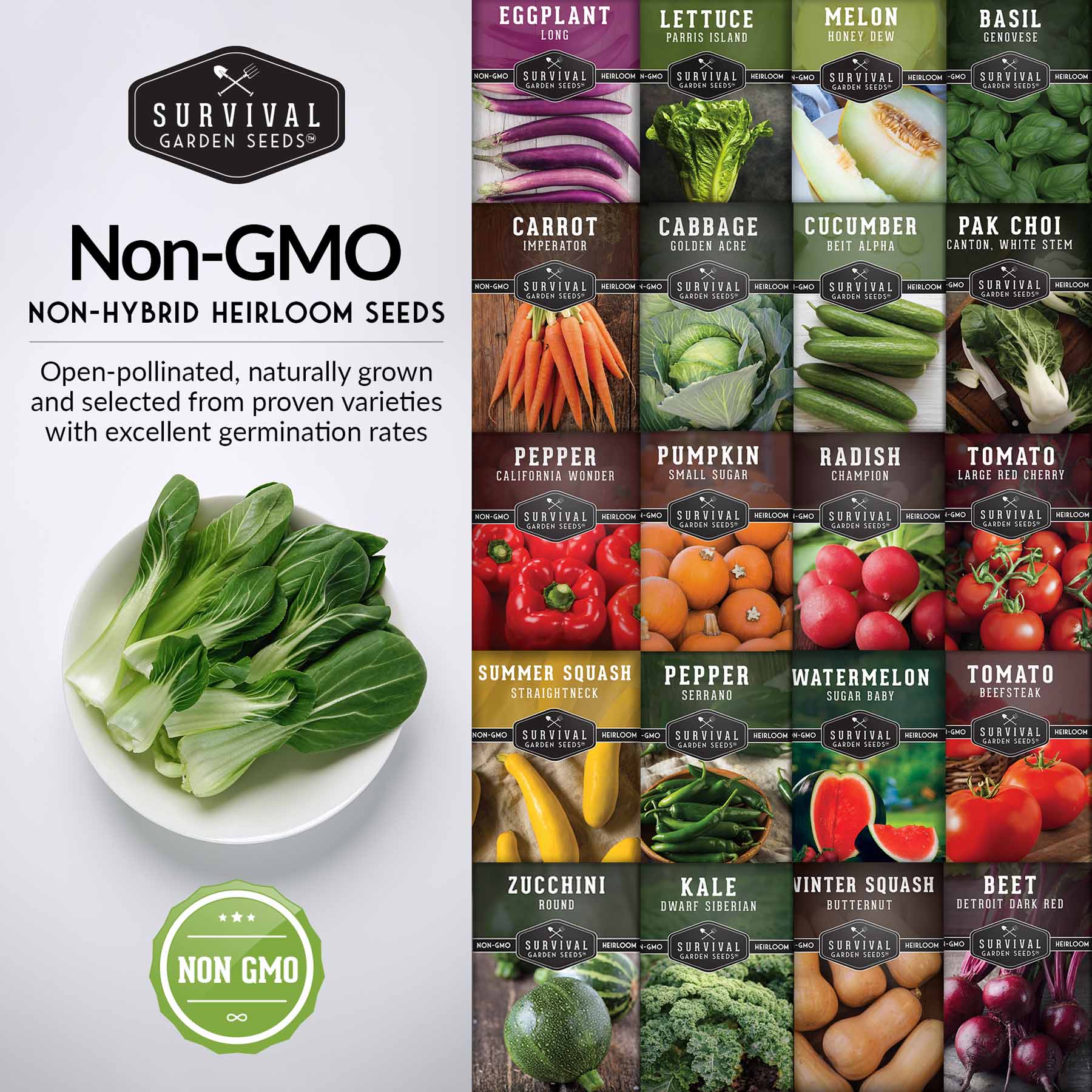 20 Variety Vegetable Garden Starter Seed Collection – Non-GMO Heirloom Kit for Beginner-Friendly Home Growing - Image 6
