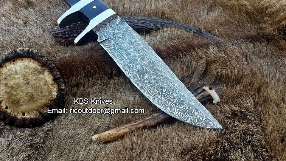 Stealth Hunter Custom Handmade Damascus Fixed-Blade Hunting Knife for Hunters 10 Inches KBS Knives Store - Image 2