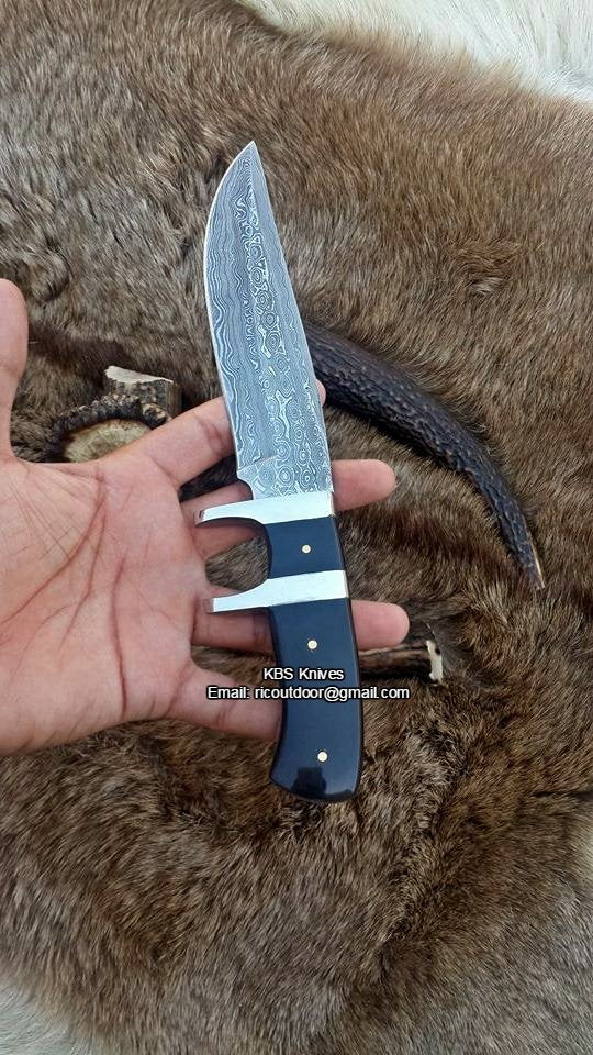Stealth Hunter Custom Handmade Damascus Fixed-Blade Hunting Knife for Hunters 10 Inches KBS Knives Store - Image 3