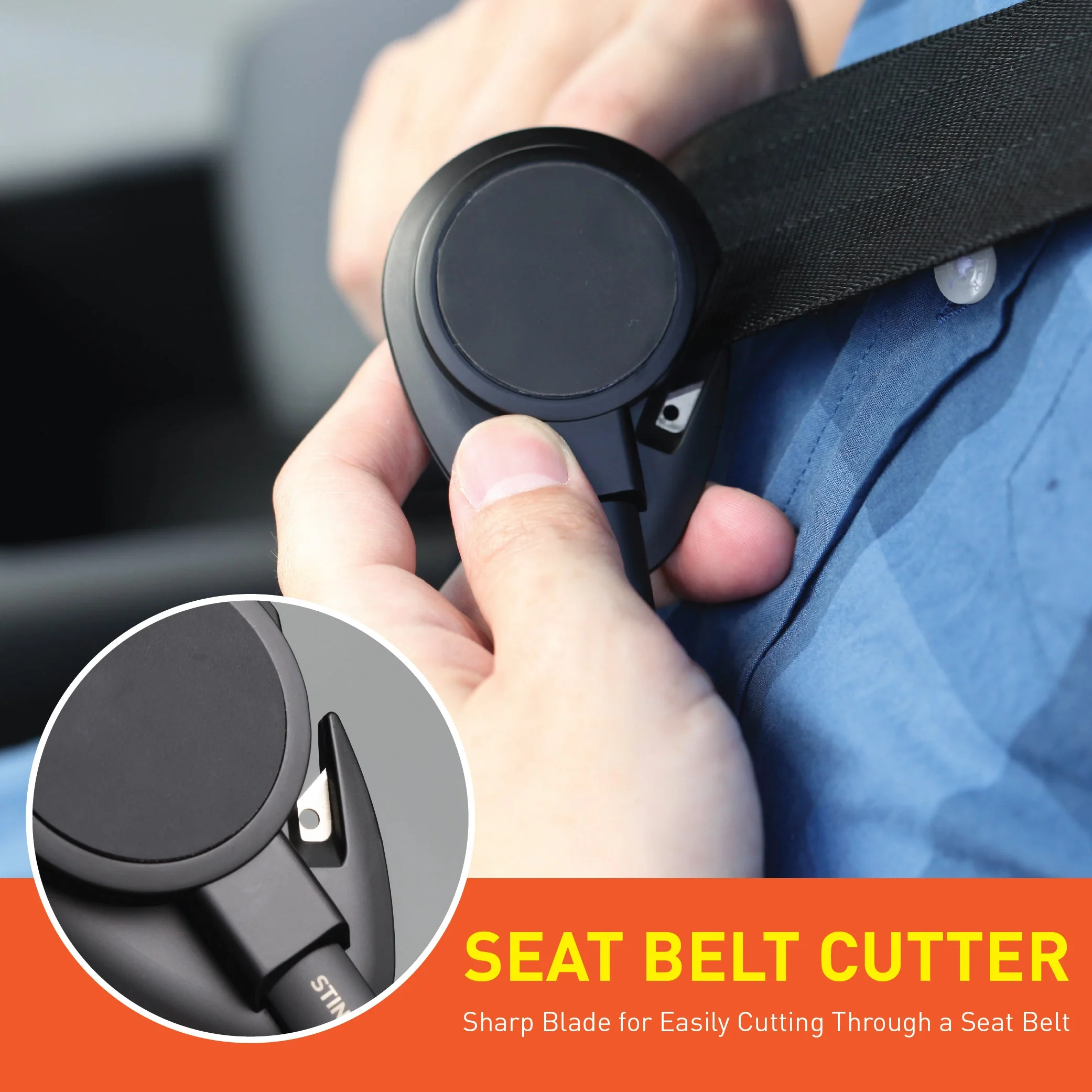 Stinger Car Vent Mount Magnetic Phone Holder Emergency Tool (Black) - Image 5