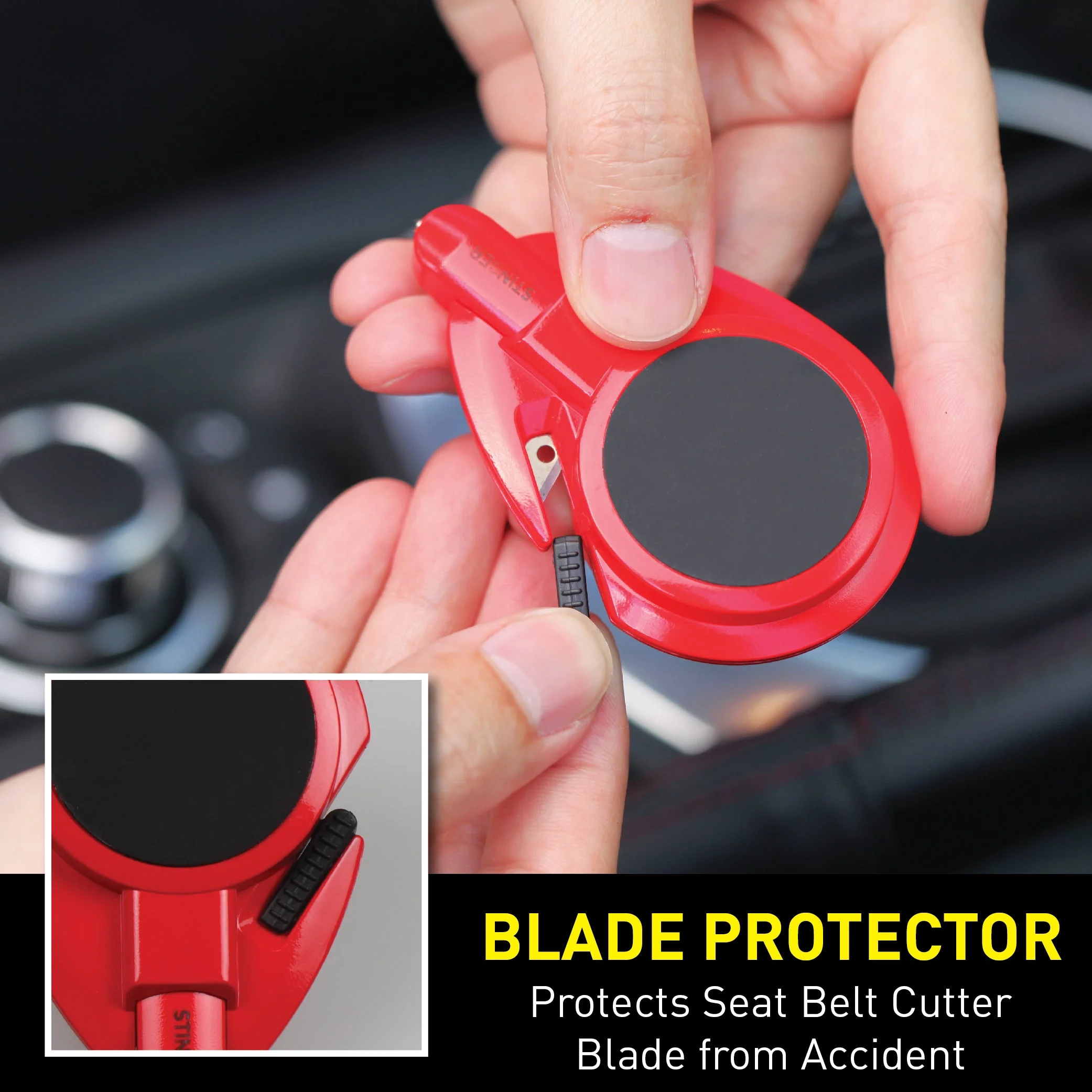Stinger Car Vent Mount Magnetic Phone Holder Emergency Tool (Red) - Image 8
