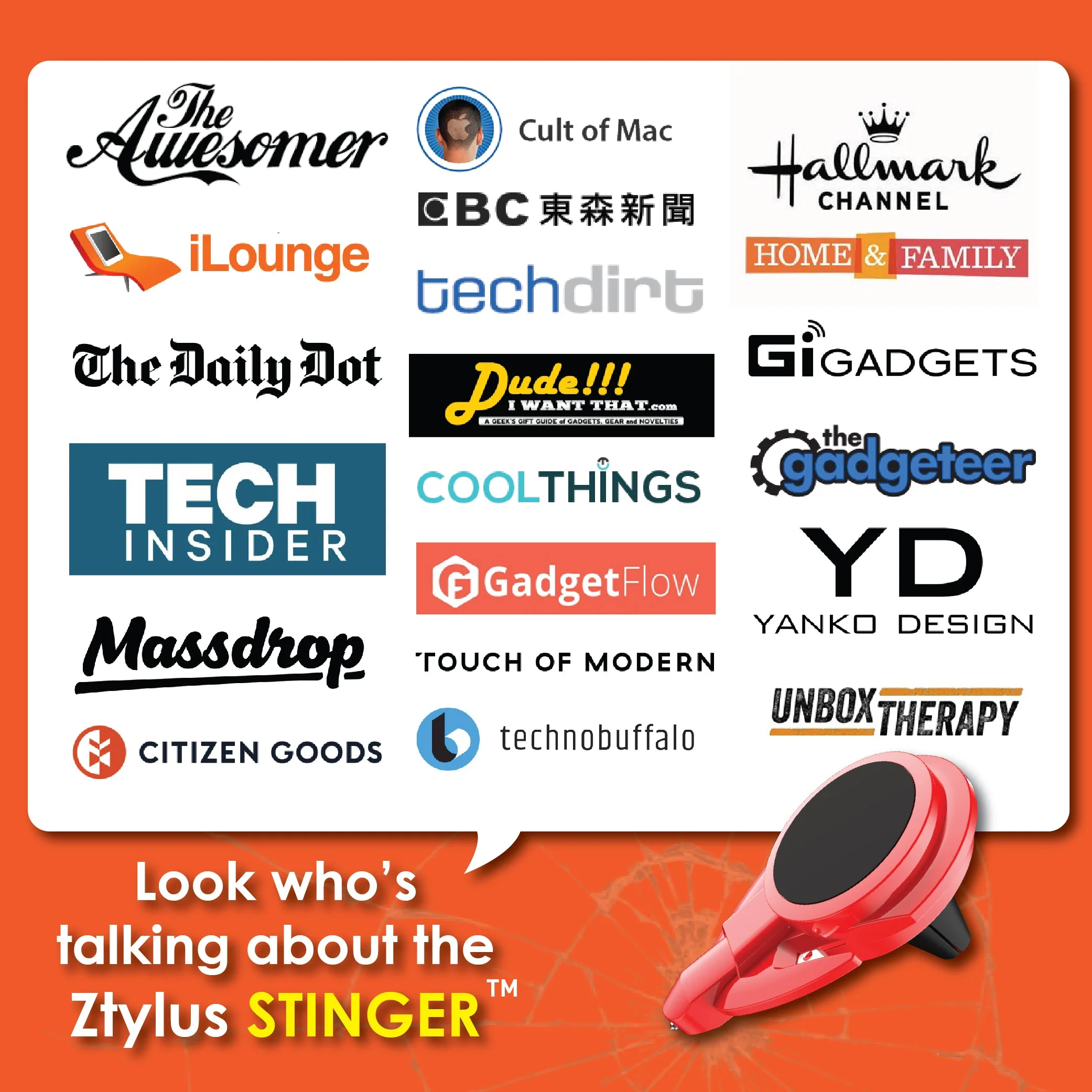 Stinger Car Vent Mount Magnetic Phone Holder Emergency Tool (Red) - Image 9