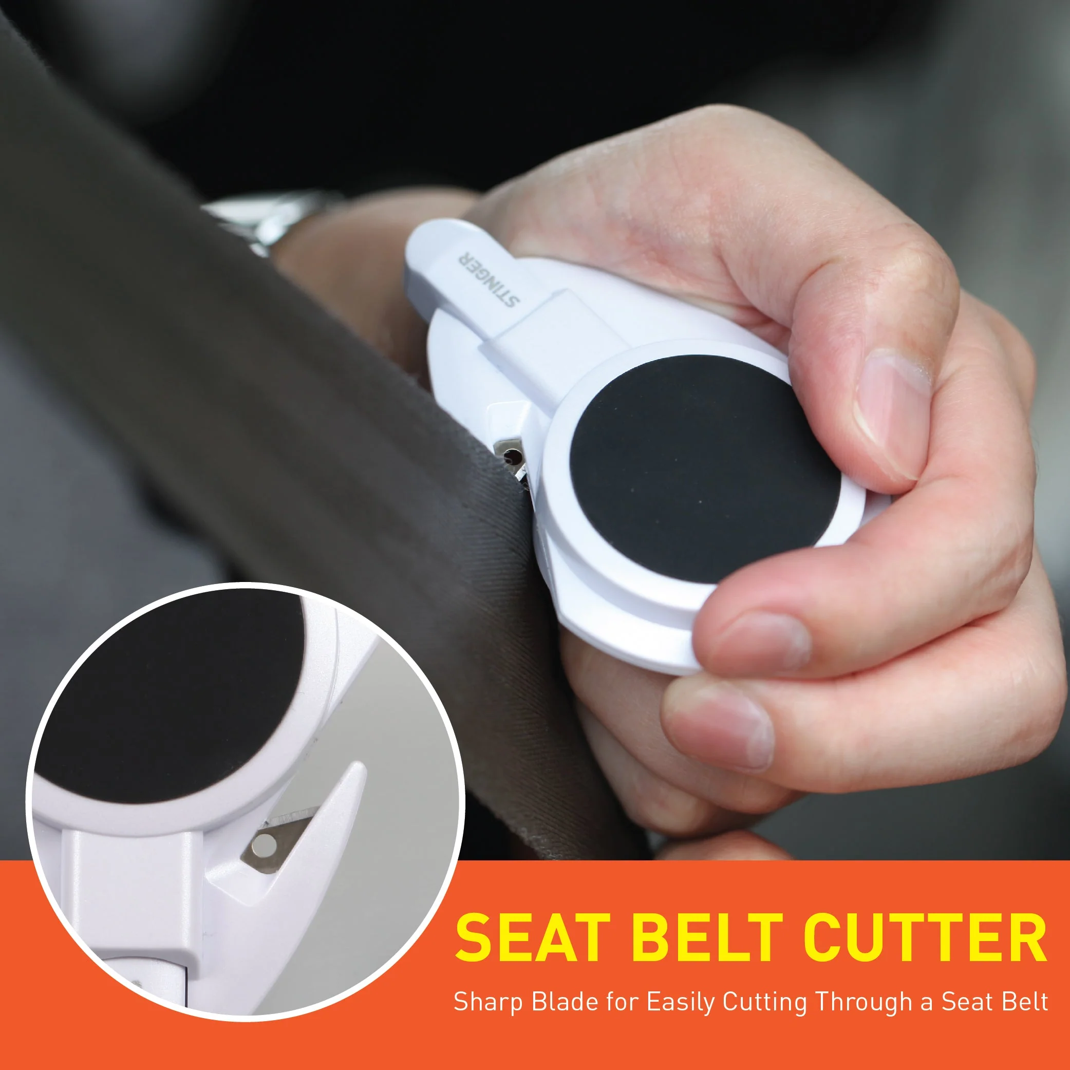 Stinger Car Vent Mount Magnetic Phone Holder Emergency Tool (White) - Image 6