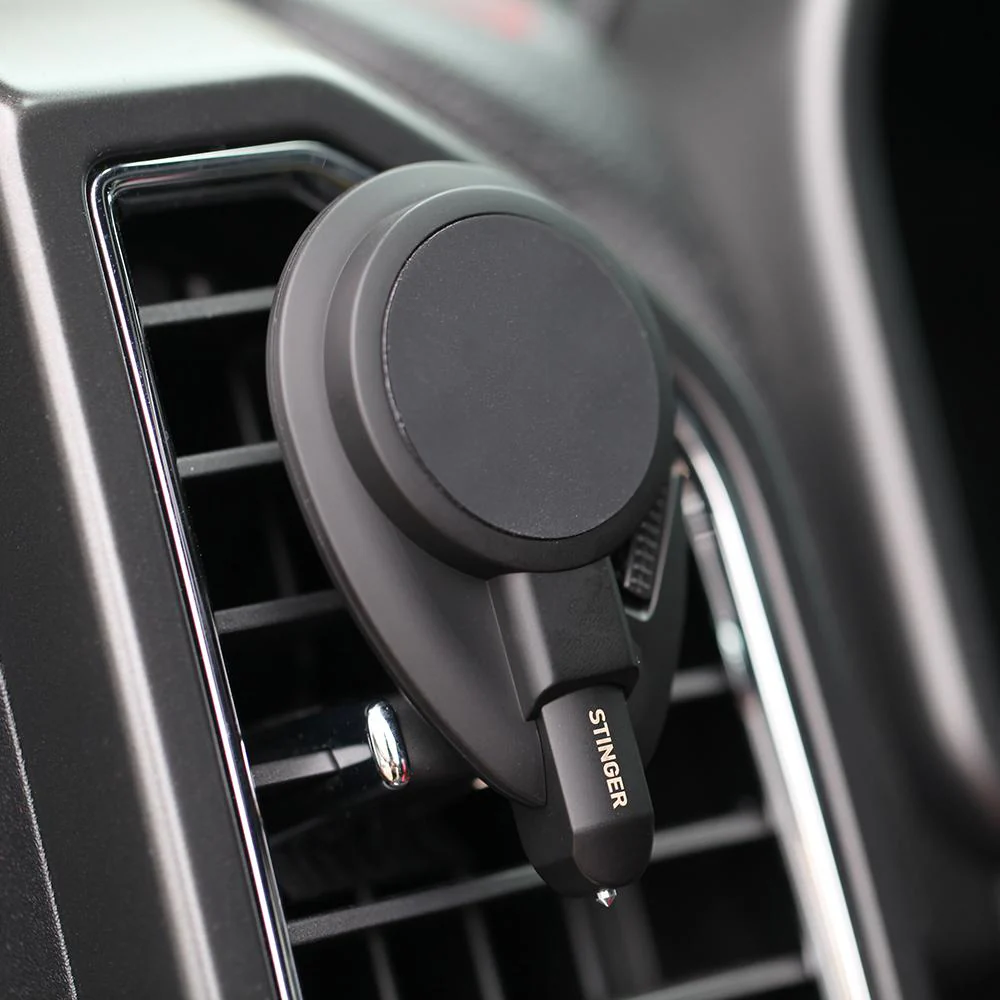 Stinger Car Vent Mount Magnetic Phone Holder Emergency Tool (White) - Image 9
