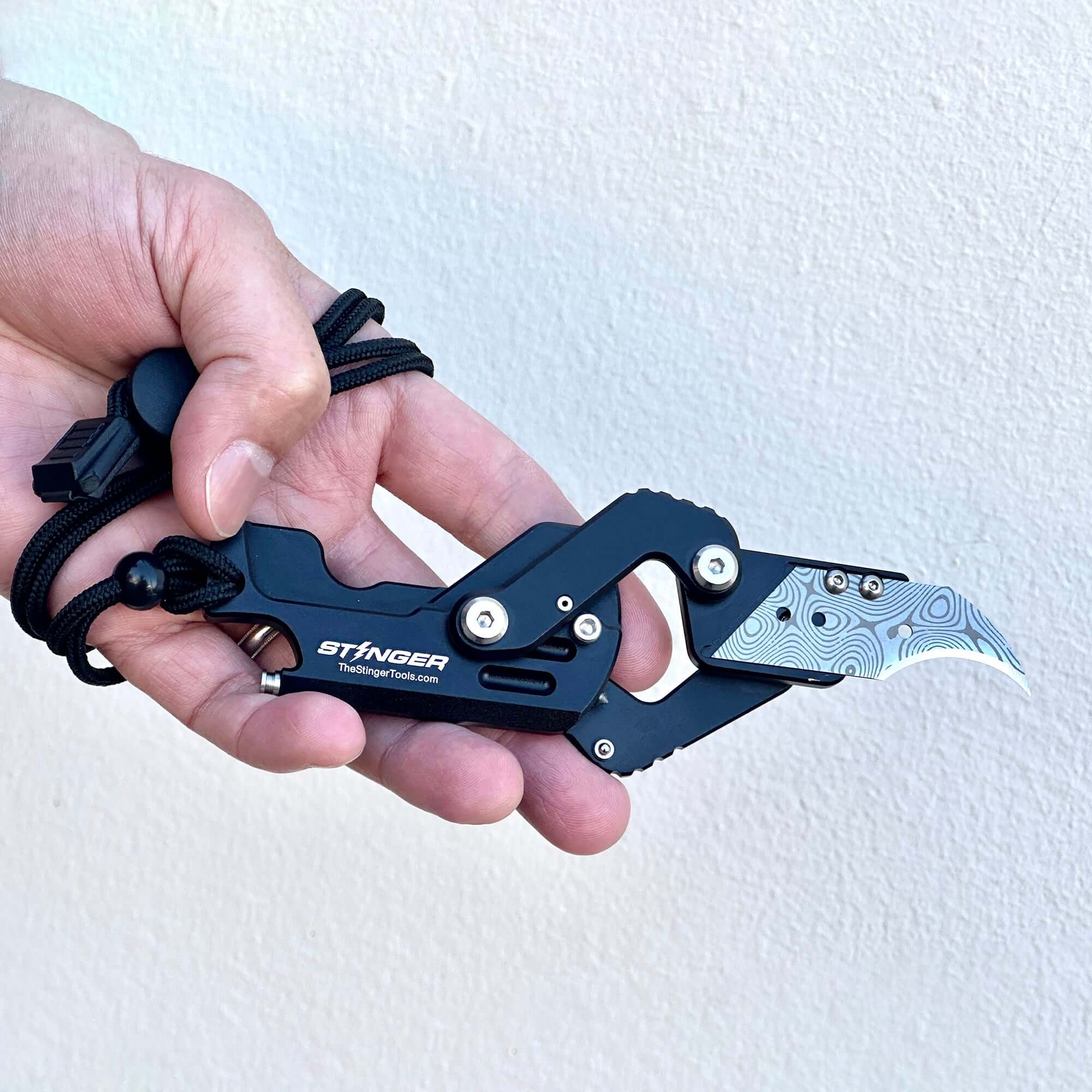 Stinger Dog Tag Blade, Folding Pocket Knife, Utility Knife - Matte Black - Image 6