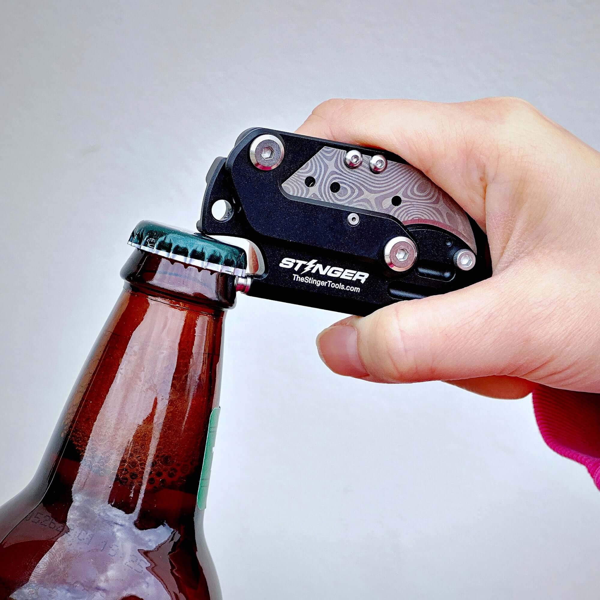Stinger Dog Tag Blade, Folding Pocket Knife, Utility Knife - Matte Black - Image 9