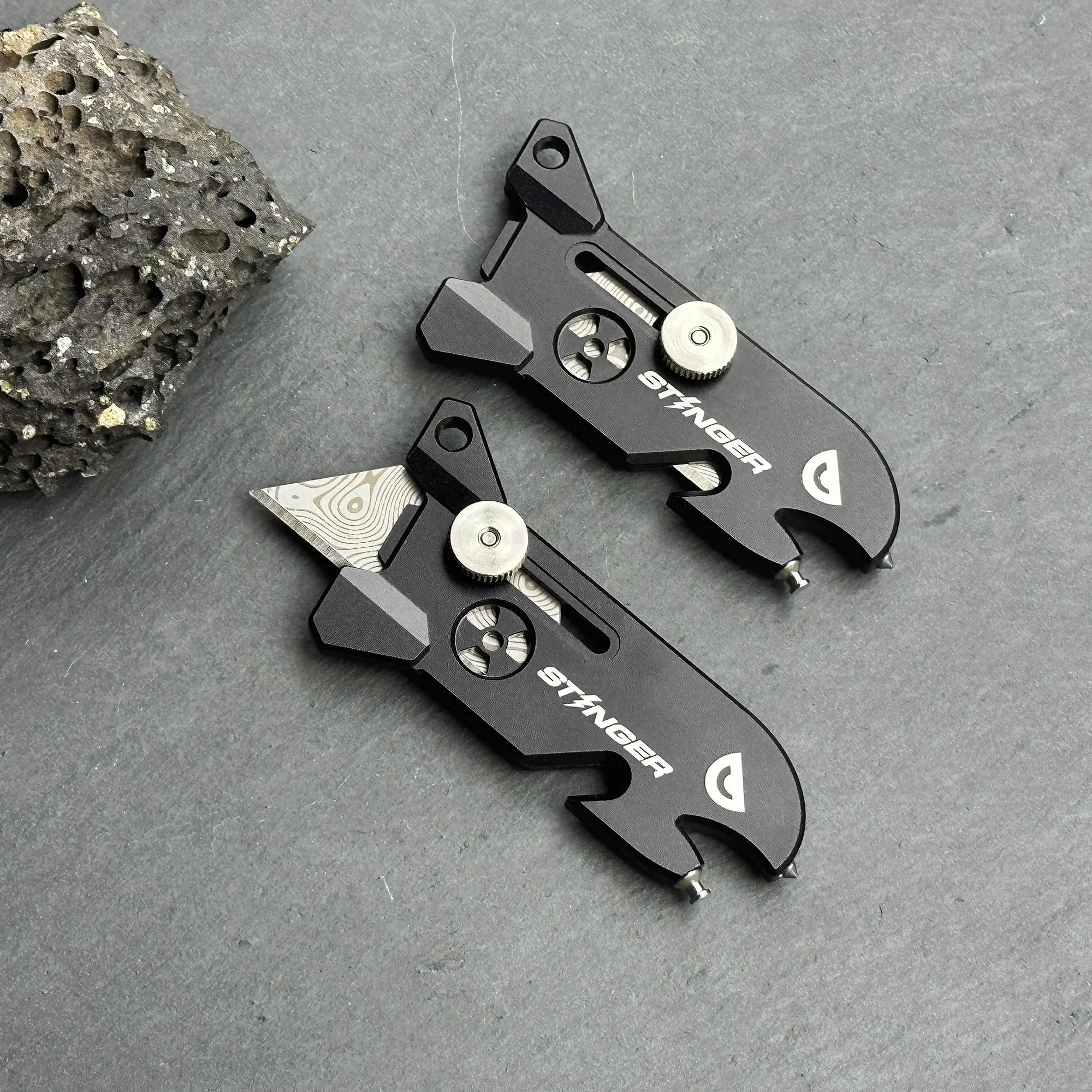 Stinger EDC Blade, Keychain Utility Knife - Matte Black - Image 7