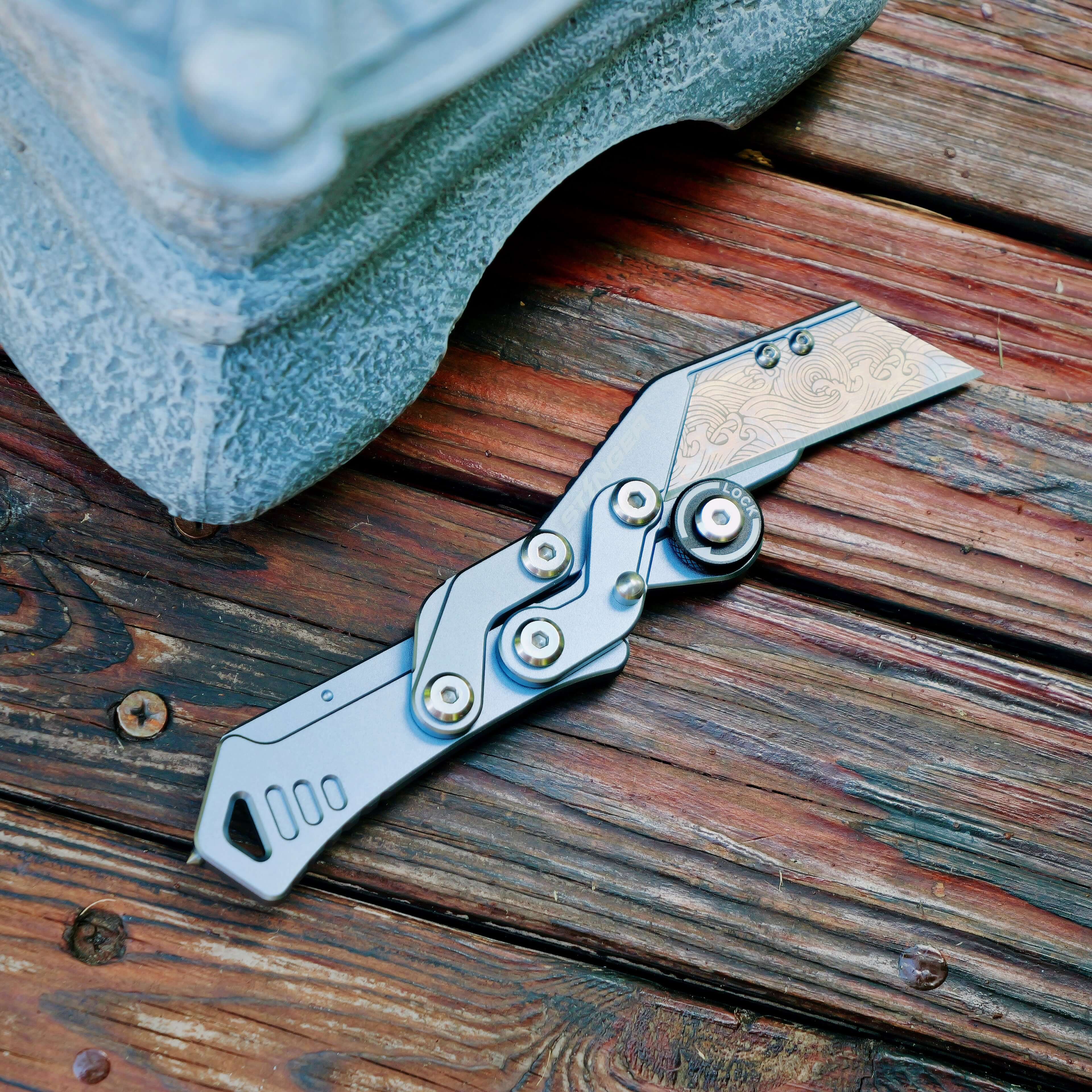 Stinger Godzilla Blade, Folding Pocket Knife, Utility Knife - Space Grey - Image 12