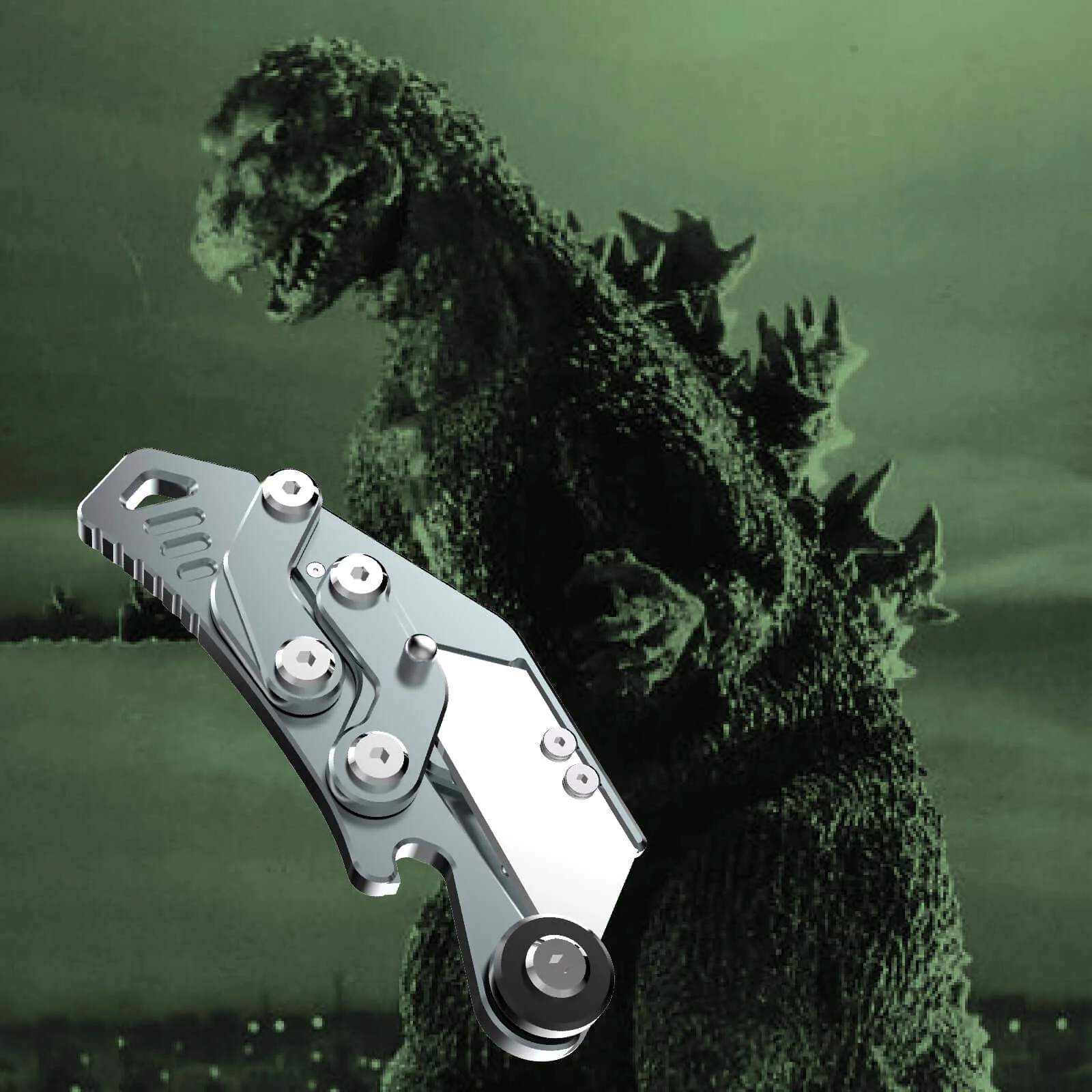 Stinger Godzilla Blade, Folding Pocket Knife, Utility Knife - Space Grey - Image 7