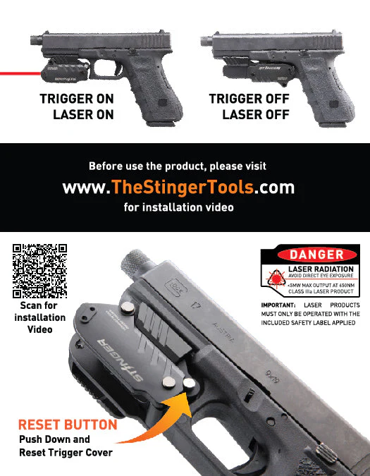 Stinger HL-GL Concealment Laser Sight System: Trigger Guard Protection, Minimalist Carry Holster (Rechargeable GREEN Laser - HDPE Body) - Image 18