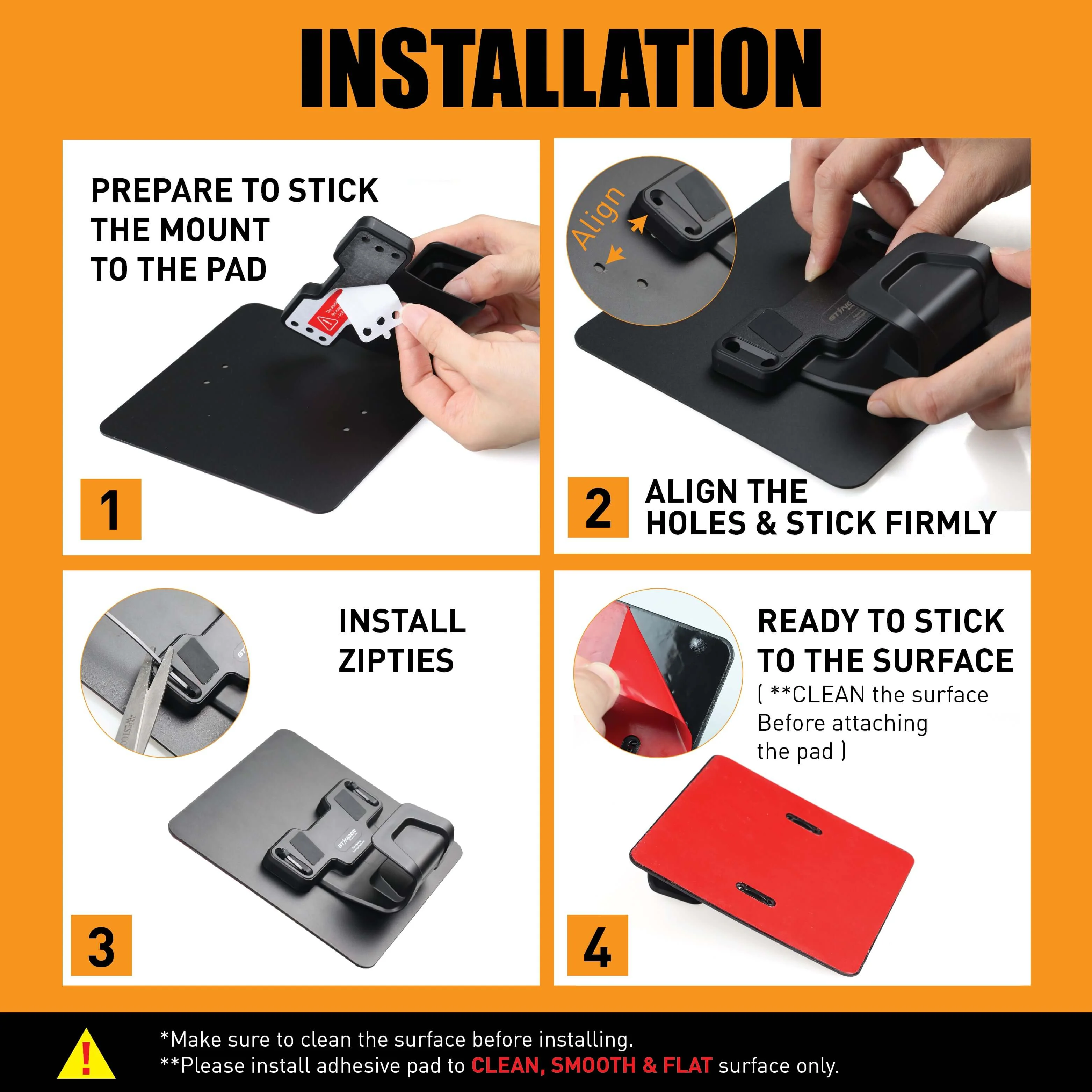 Stinger Magnetic Gun Mount w/ Safety Trigger Guard Protection, w/ Sticky Pad Non-Drill Solution (Black 2-Pack) - Image 6