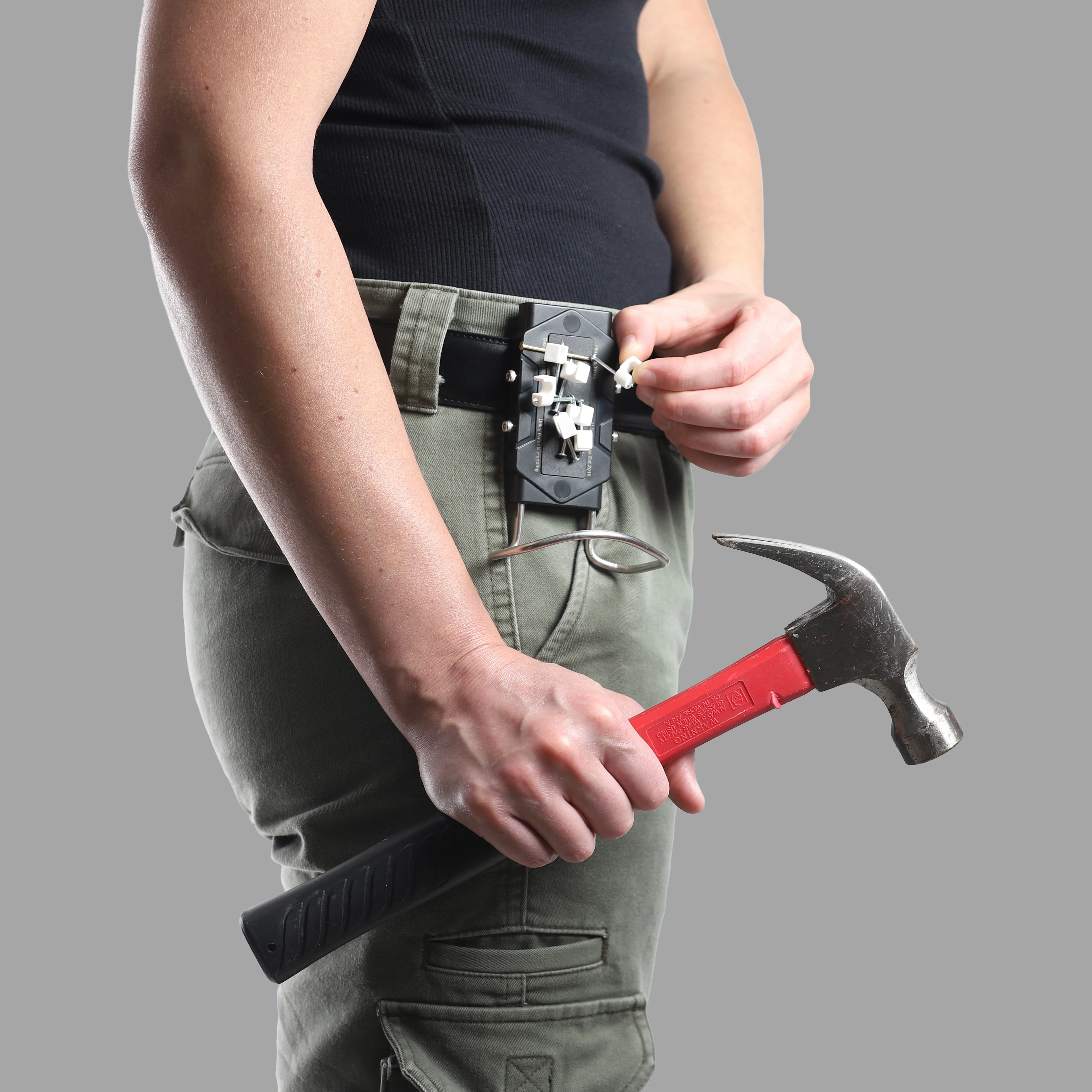 STINGER Magnetic Hammer Holder for Belt – Heavy-Duty Clip with Tool Organizer & Magnetic Storage for Nails, Screws & Bits – Hands-Free Holster for Carpenters & DIY - Image 5