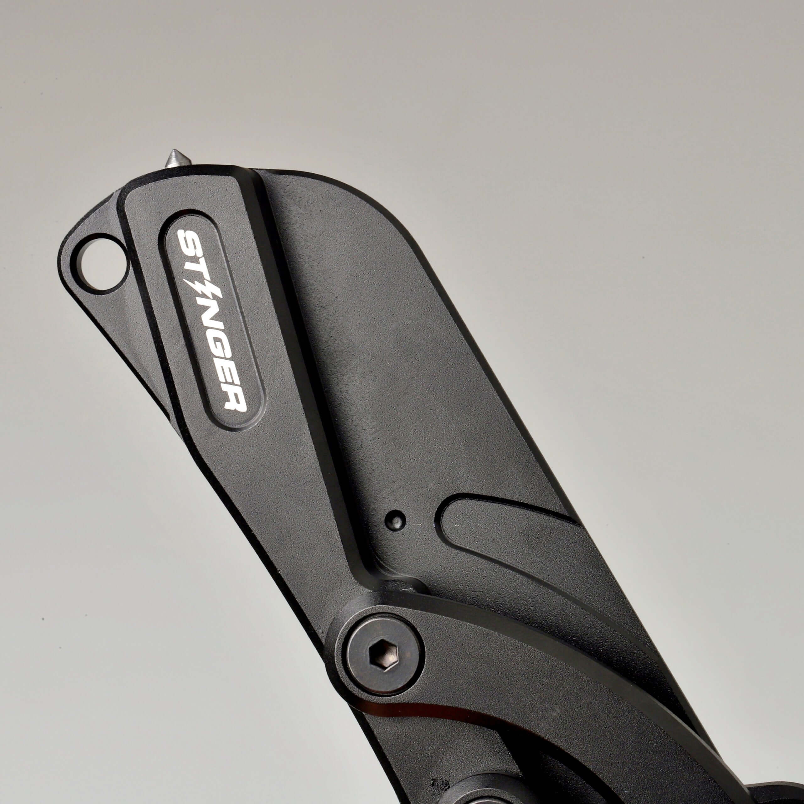 Stinger Olfa Evolution Blade with Leather Pouch, Folding Pocket Knife, Utility Knife - Matte Black - Image 11
