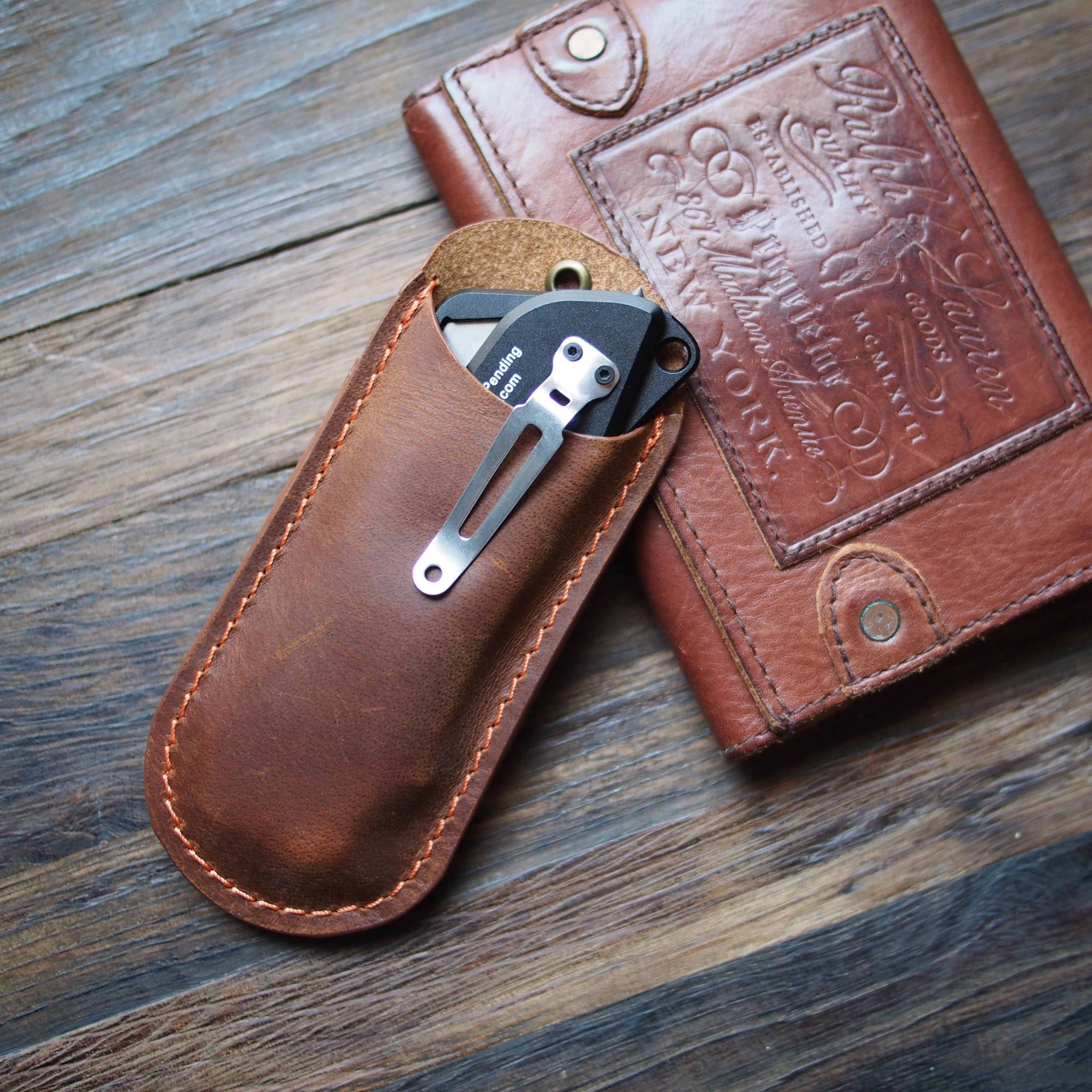 Stinger Olfa Evolution Edge with Leather Pouch, Folding Pocket Utility - Matte Black - Image 3