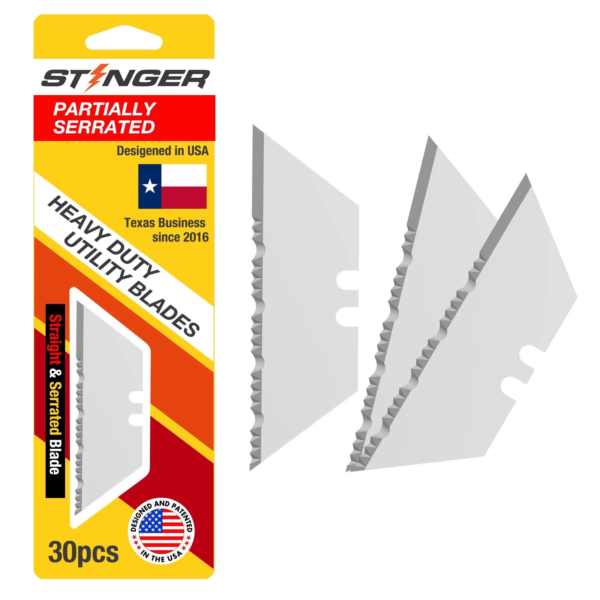 Stinger P01 Partially Serrated Utility Blade Replacement (30 pcs) - Image 2