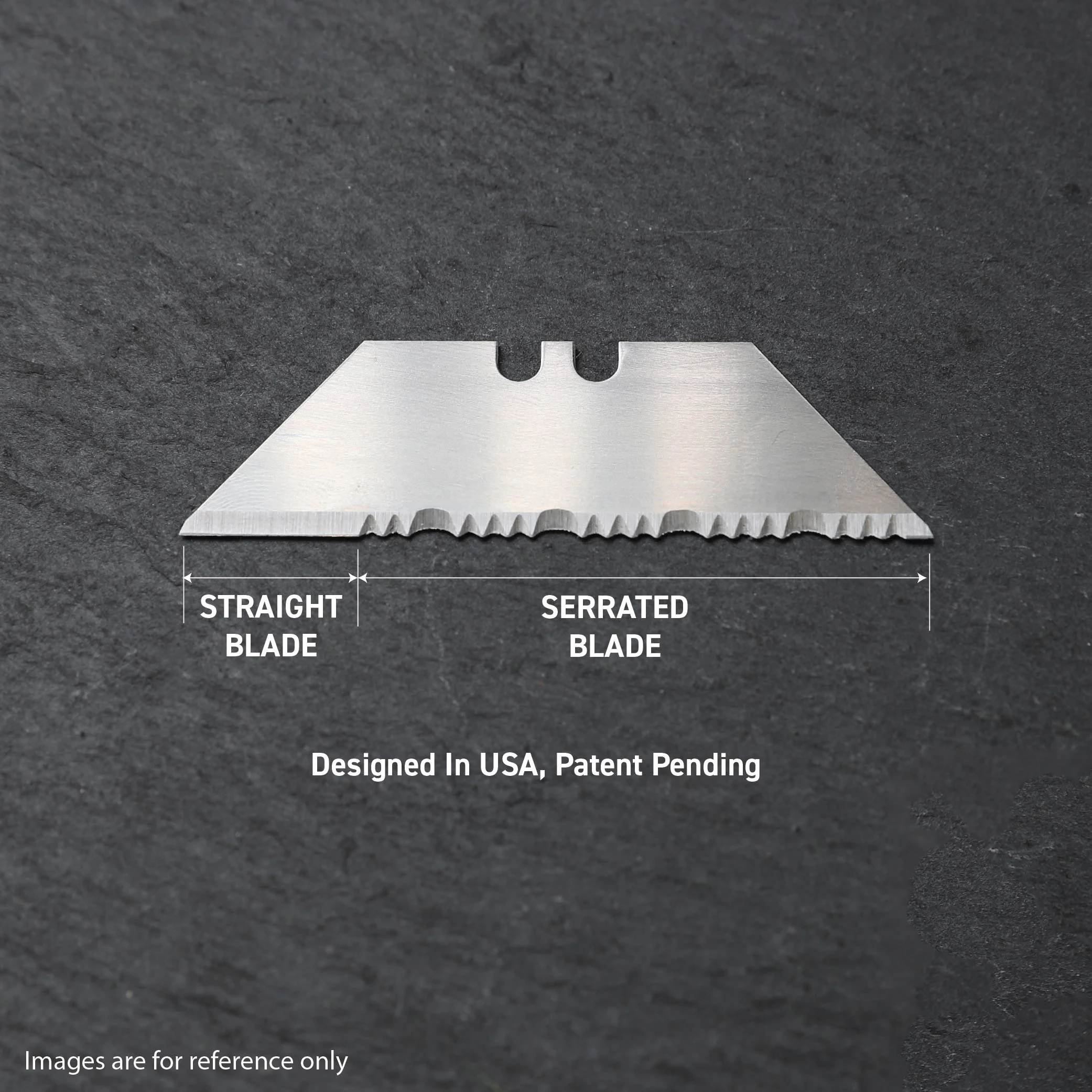 Stinger P01 Partially Serrated Utility Blade Replacement - Laser Engraved Silver Damascus Style (3 pcs) - Image 6
